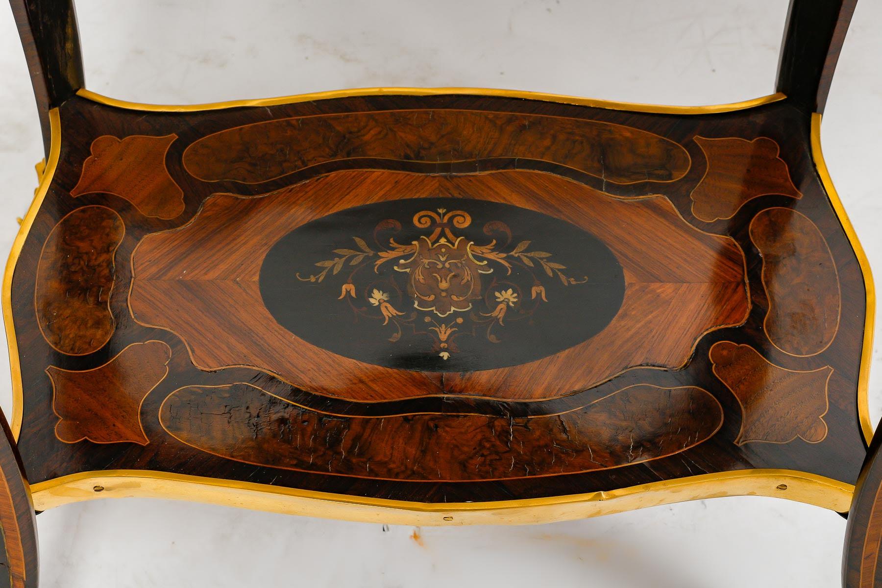 Pair of Precious Wood Marquetry and Gilt Bronze Planters, 19th Century. For Sale 3