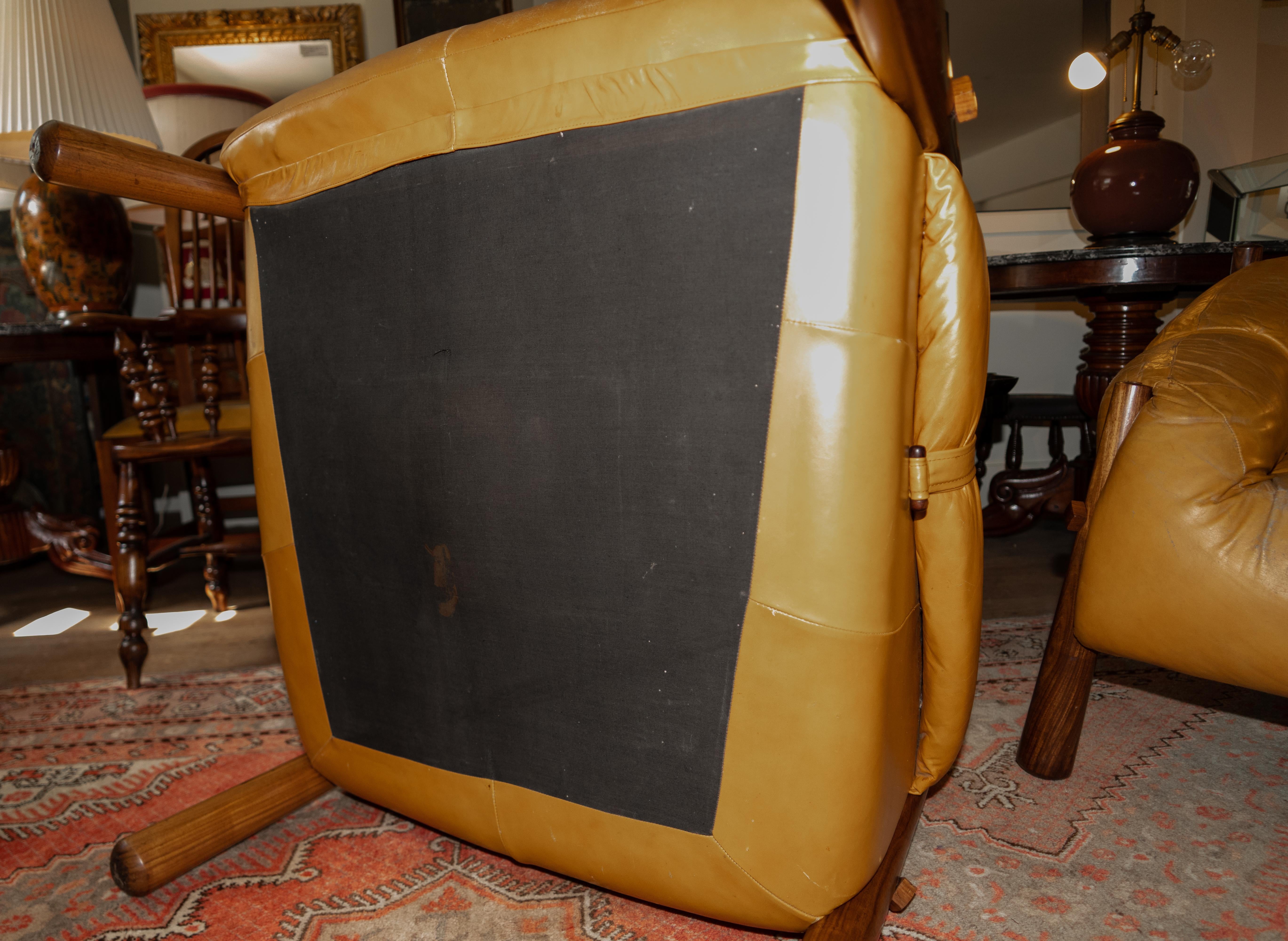 Pair of Precival Lafer ‘Model M P-81’ Lounge Chairs Leather or Wood, circa 1960s 7