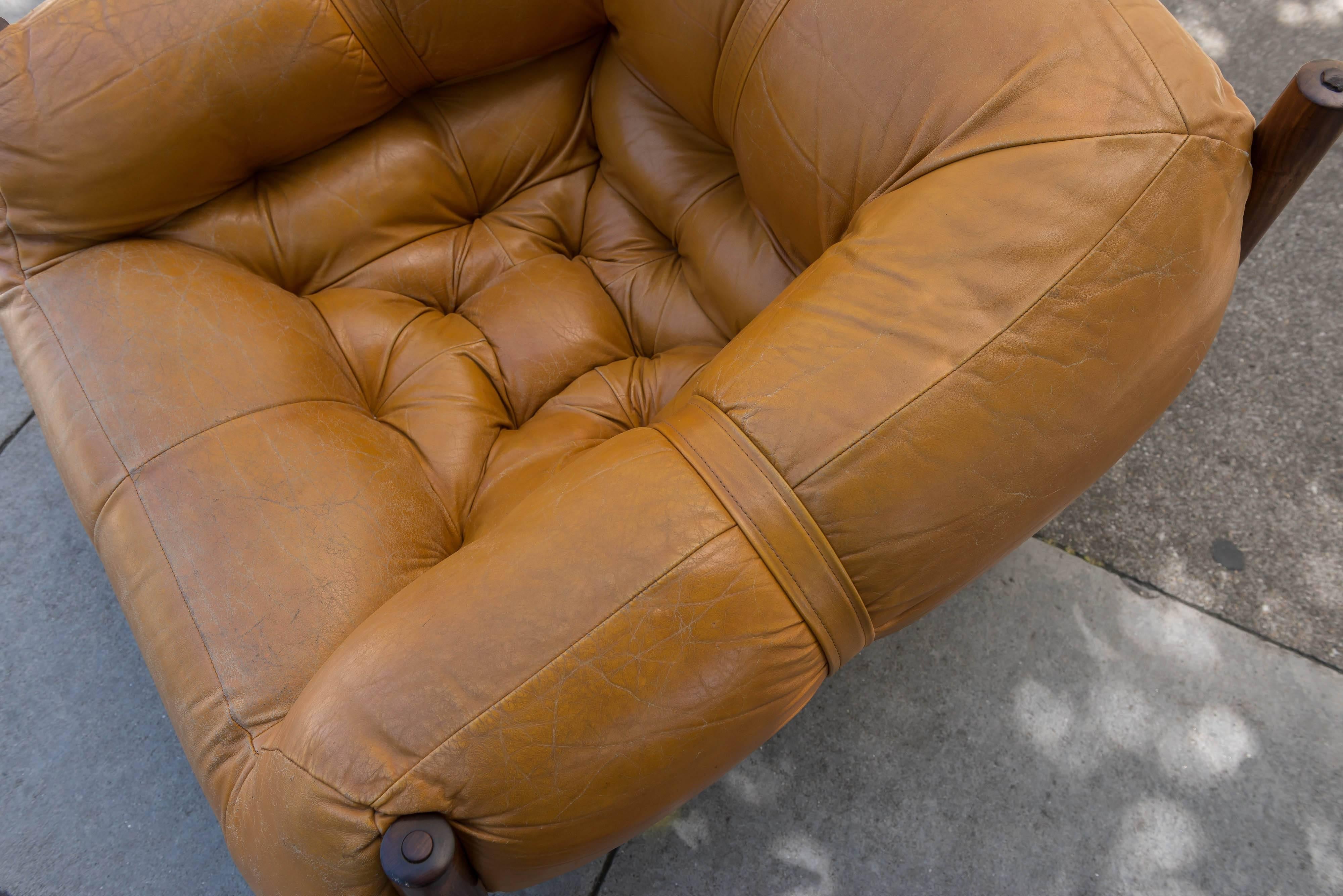 Pair of Precival Lafer ‘Model M P-81’ Lounge Chairs Leather or Wood, circa 1960s 3