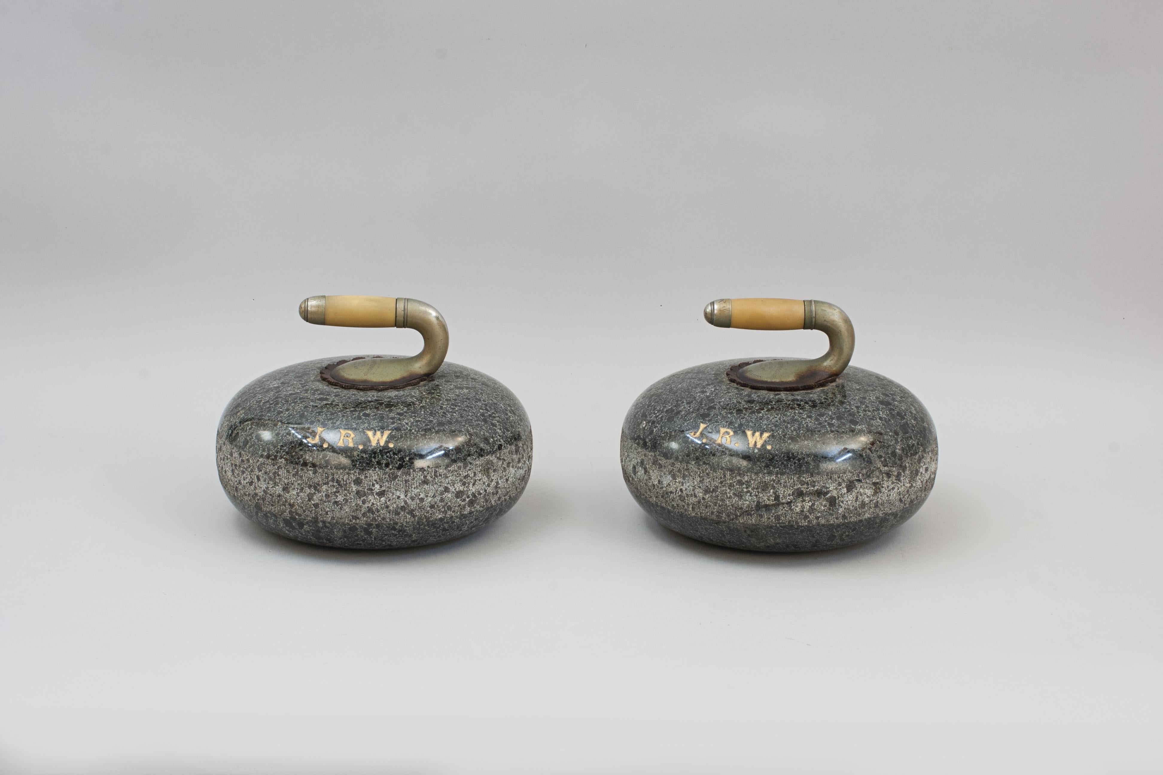 Pair of Presentation Curling Stones 10