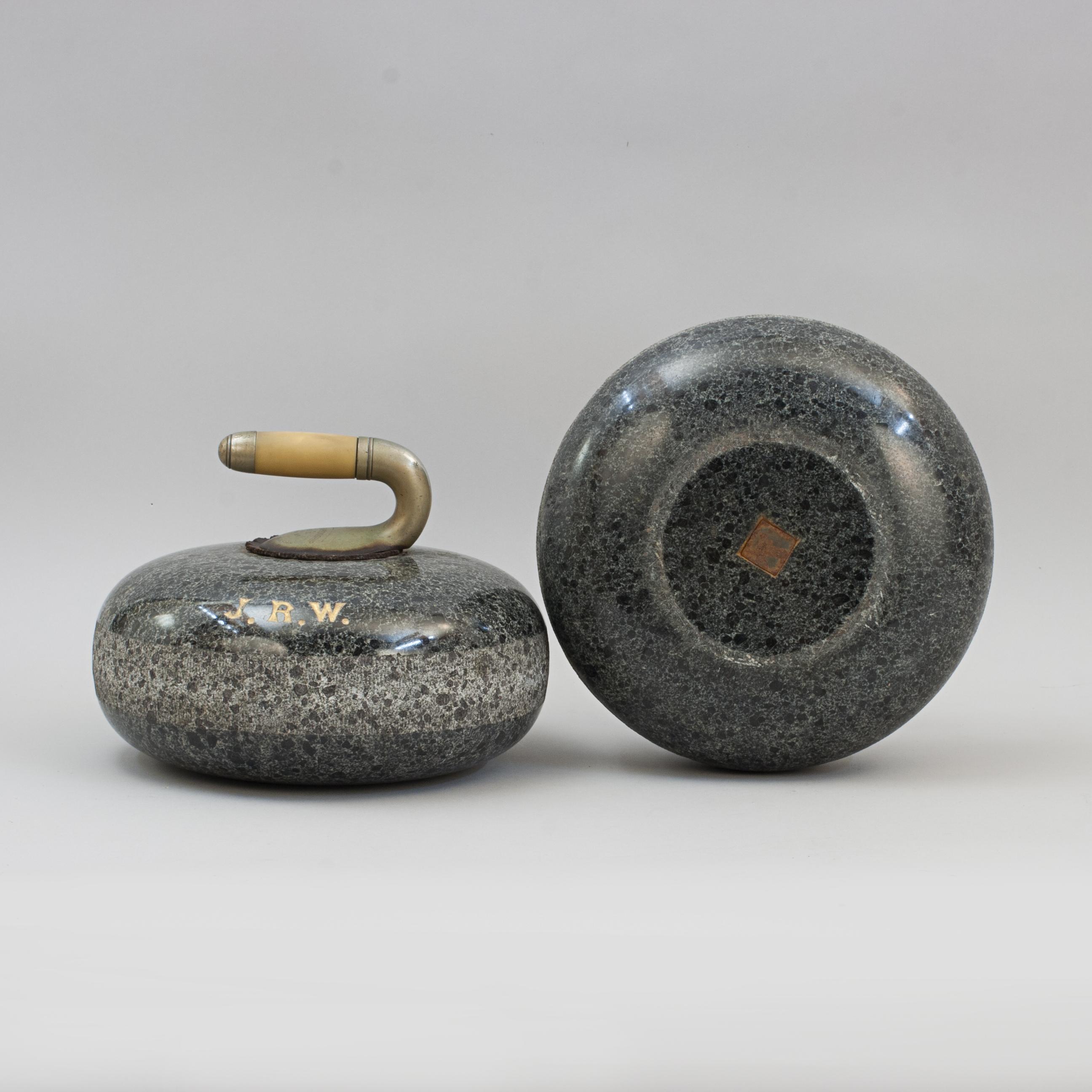 Pair of Presentation Curling Stones In Good Condition In Oxfordshire, GB