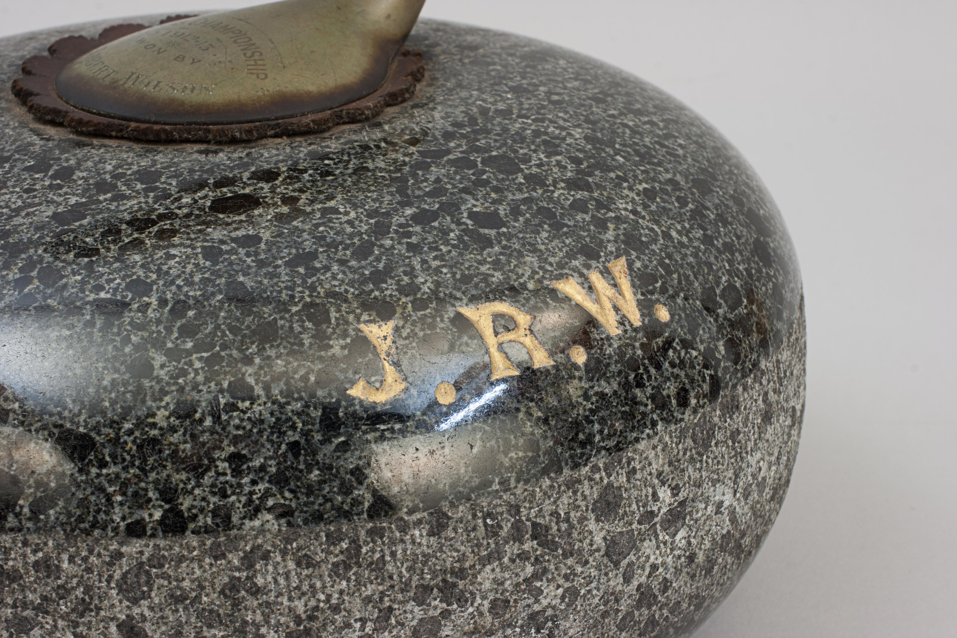 Granite Pair of Presentation Curling Stones