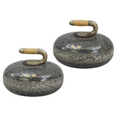 Antique Pair of Presentation Curling Stones