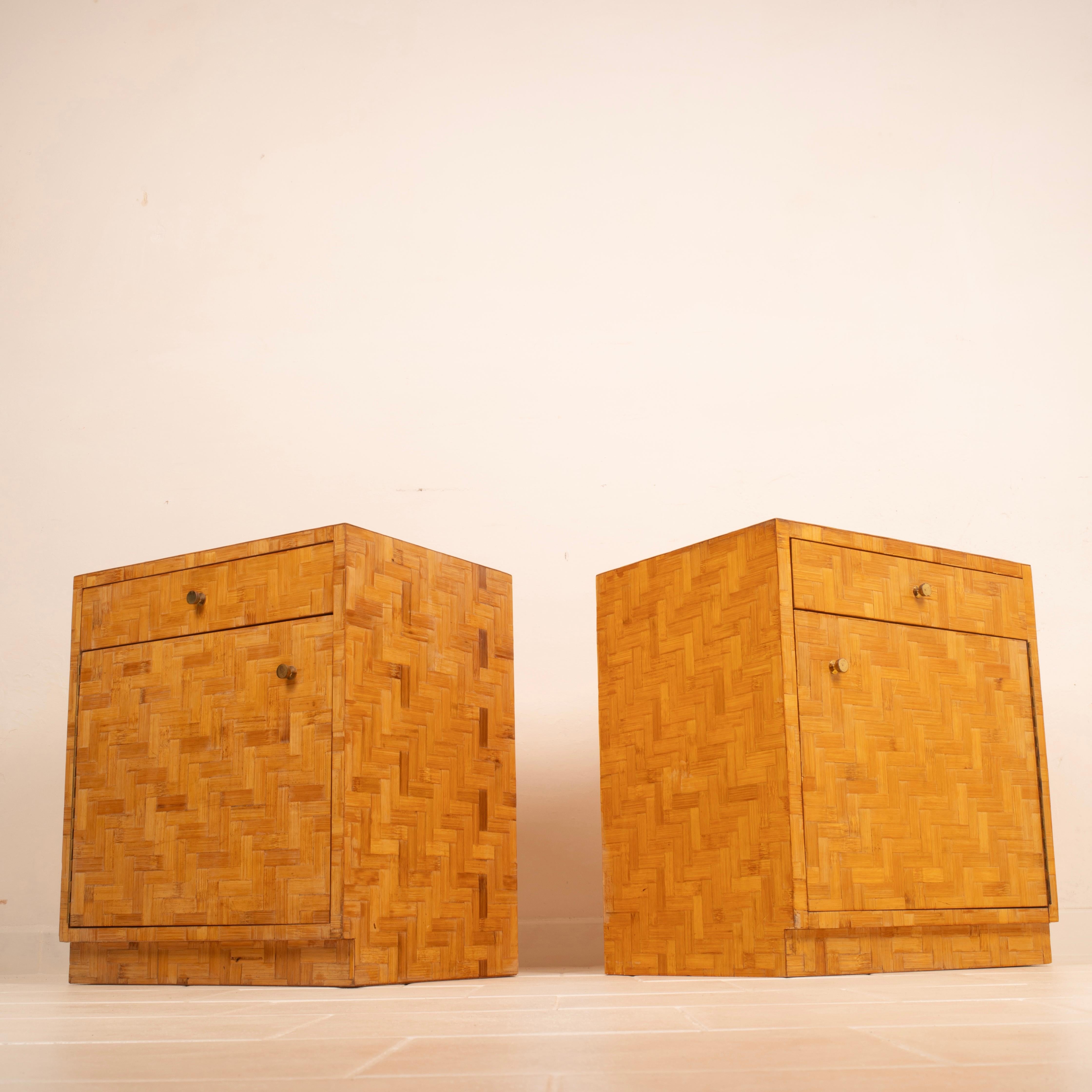 Paire de tables de nuit en bambou pressé par Vivai del Sud, 1970 en vente 7