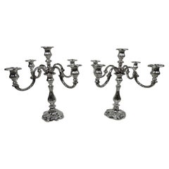 Pair of Pretty Gorham Edwardian Classical 5-Light Candelabra