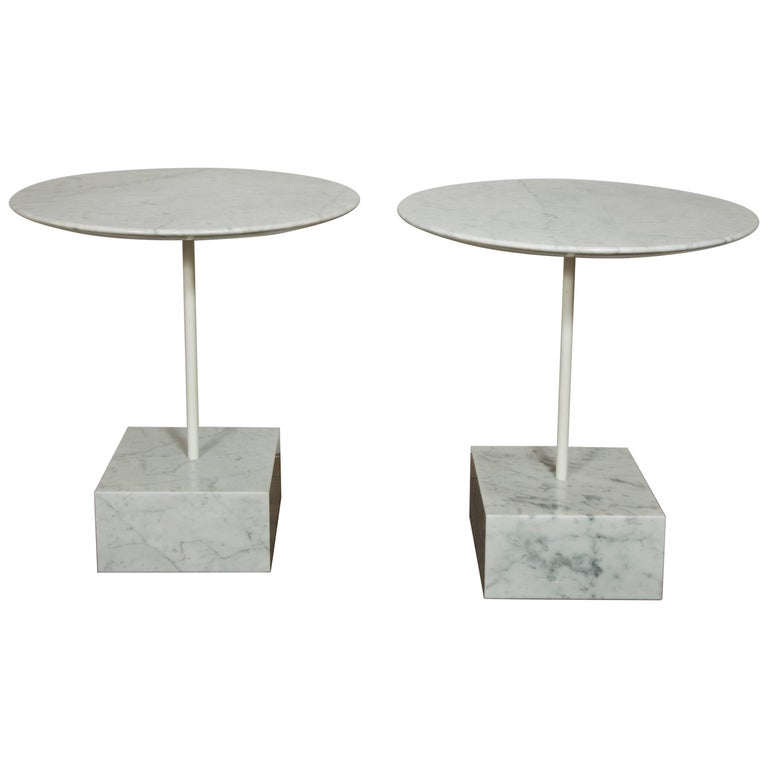 Pair of "Primavera" Marble Gueridons by Ettore Sottsass For Sale