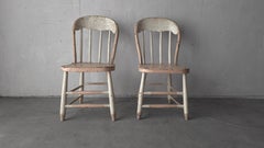 Pair of Primitive American Spindle Back Side Chairs