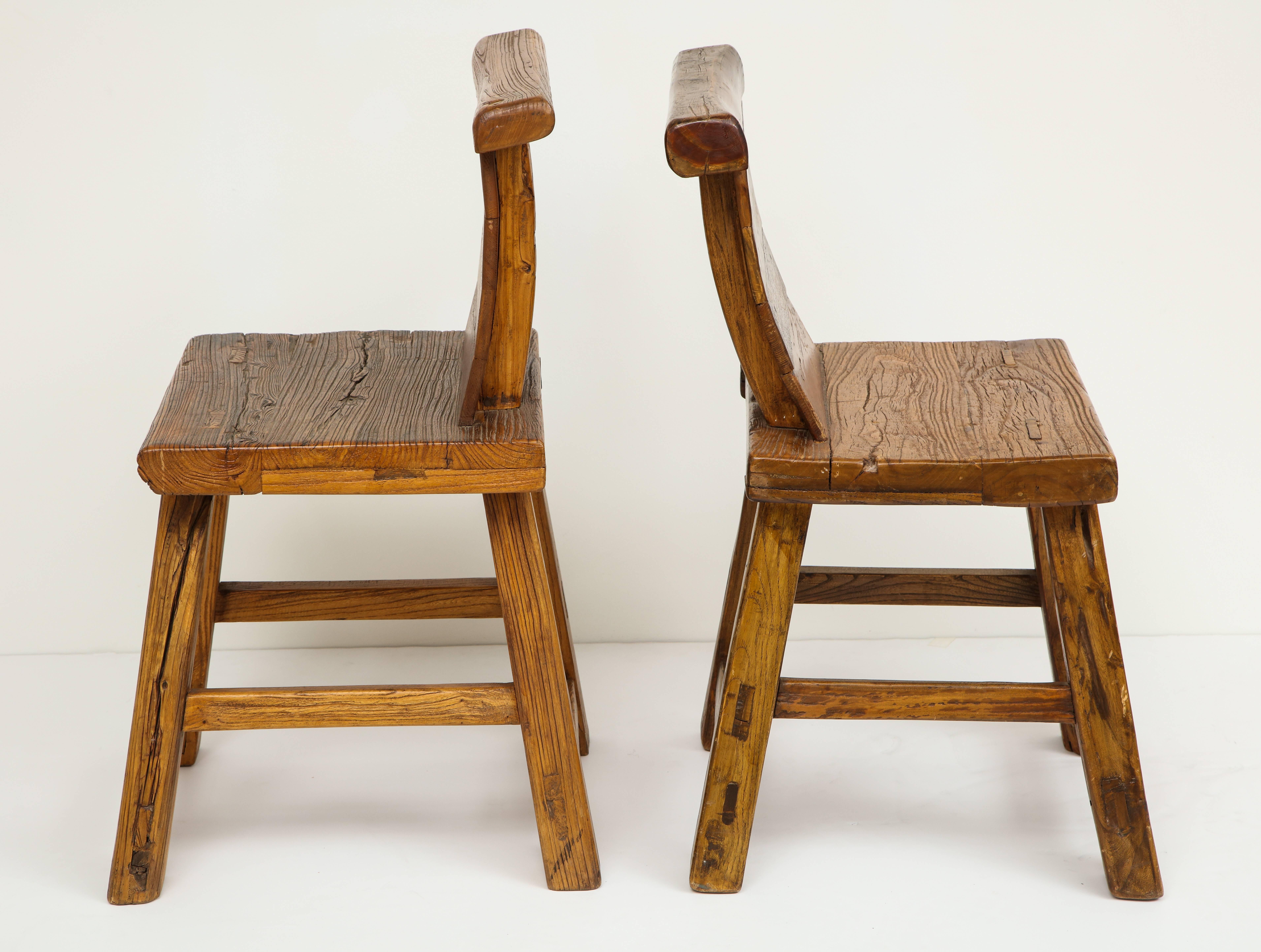 Pair of Primitive Rustic Side Chairs 2