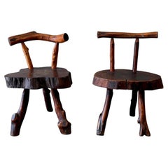 Antique Pair of Primitive Side Chairs