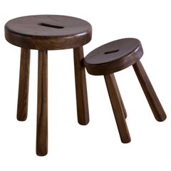 Pair of Primitive Style French Milking Stools