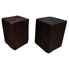 Pair of Primitive Wood Benches VDG26 Takisugi