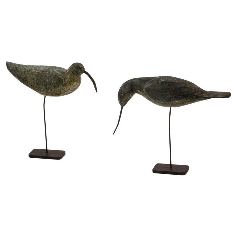 Pair of Primitive Working Shorebird Decoys For Sale at 1stDibs