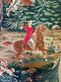 Pair of Printed Cotton "Hunt Scene" Pillows