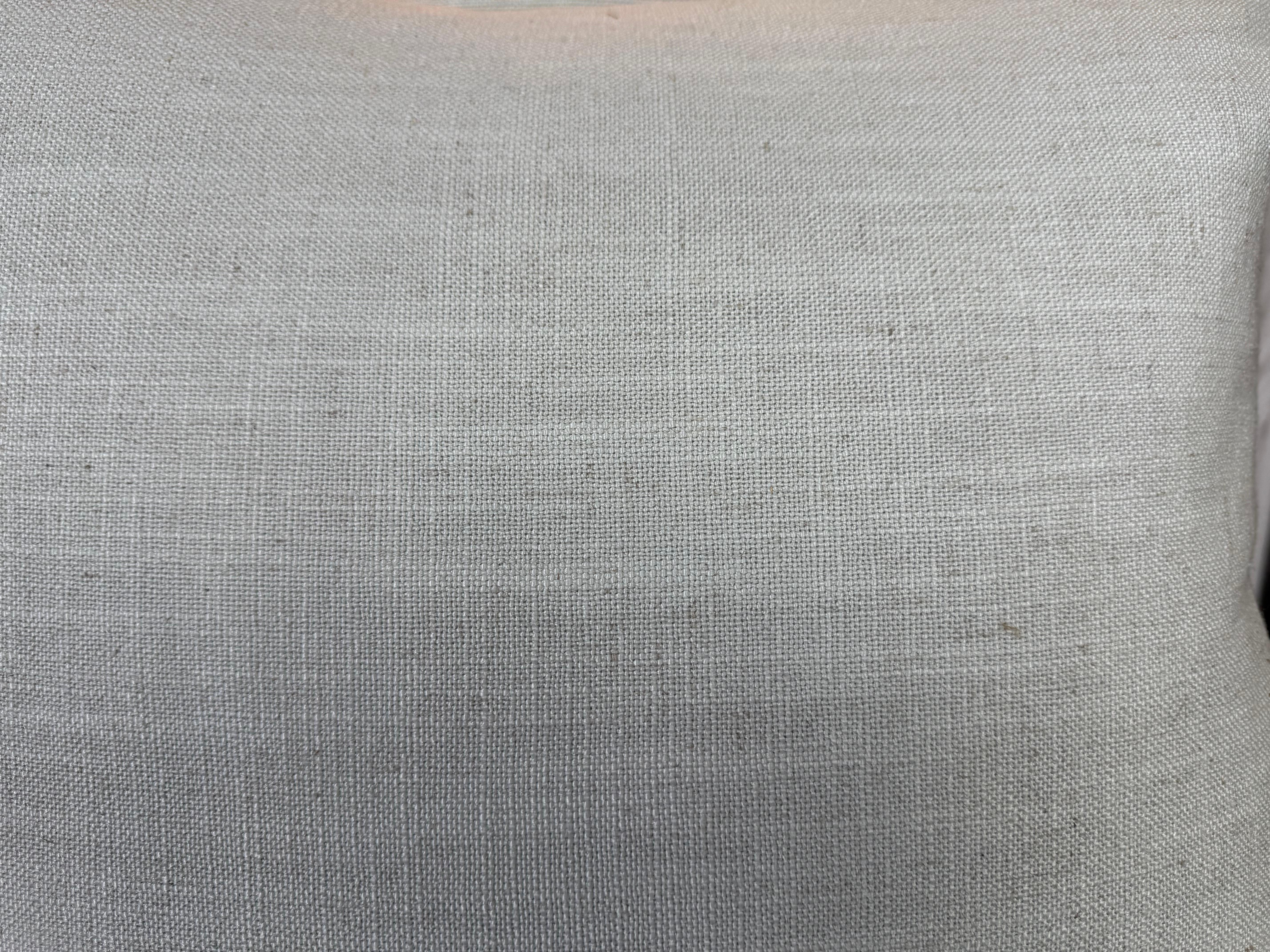 Coton Paire de coussins en lin à motifs floraux imprimés en vente