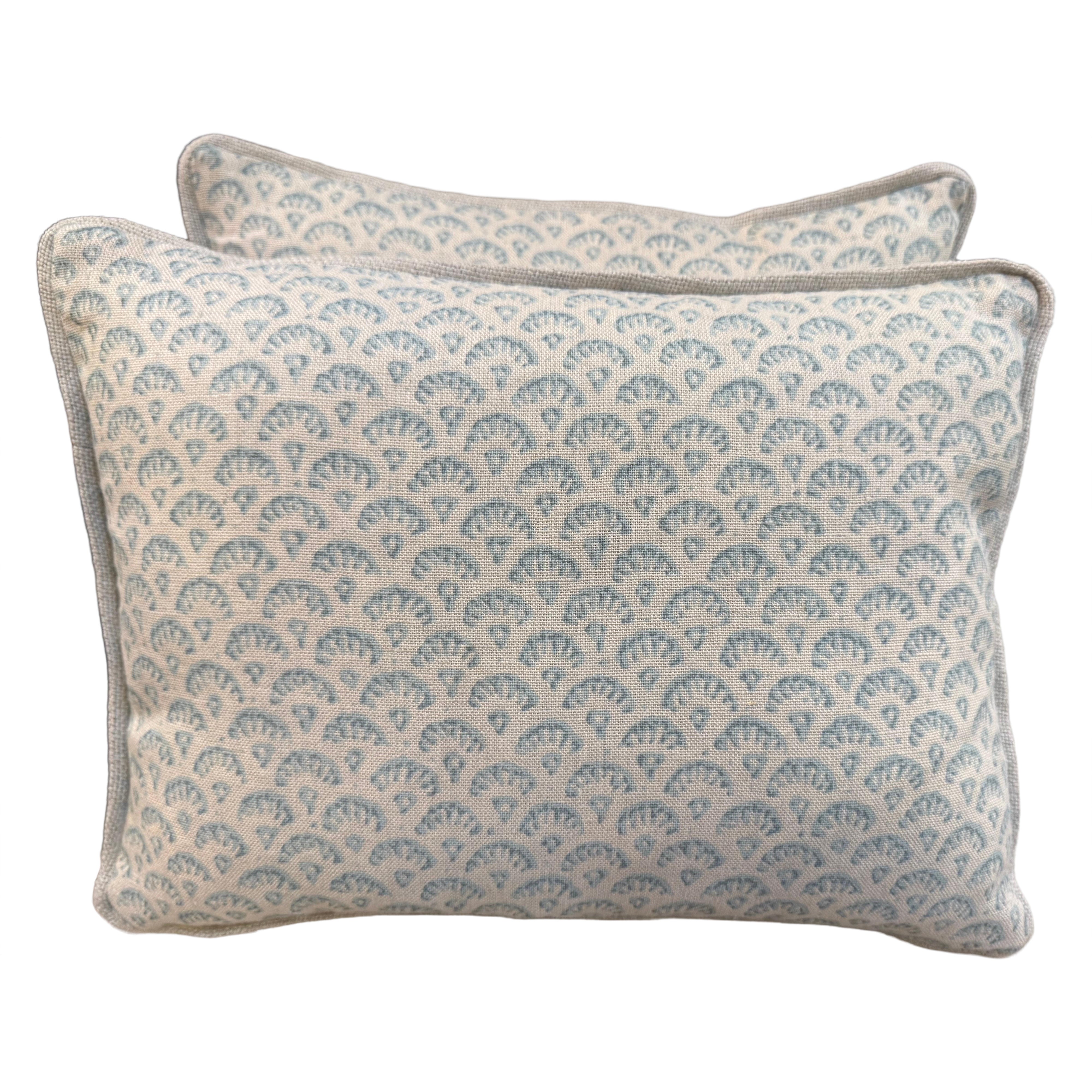Coppia di cuscini decorativi in lino stampato