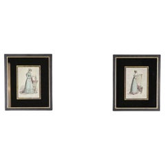 Antique Pair of Prints From the Early 20th Century Depicting Woman