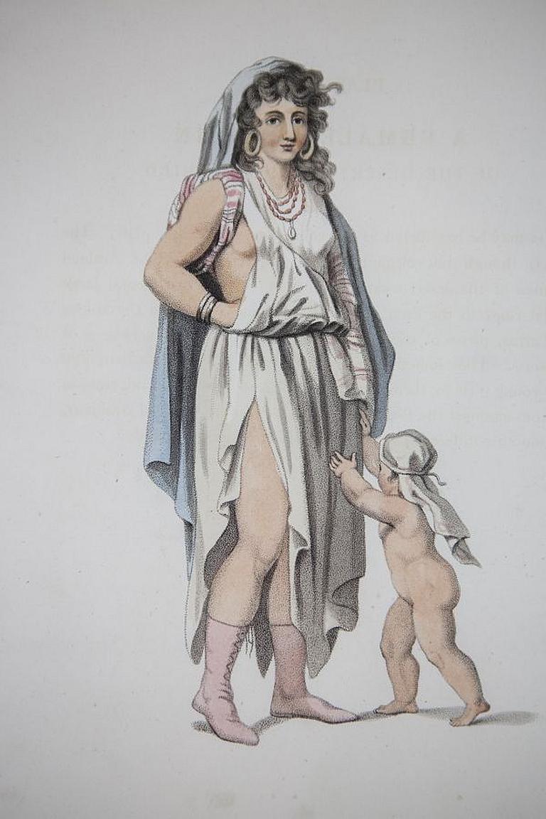 Carta Coppia di stampe dell'inizio del XX secolo raffiguranti donne in vendita