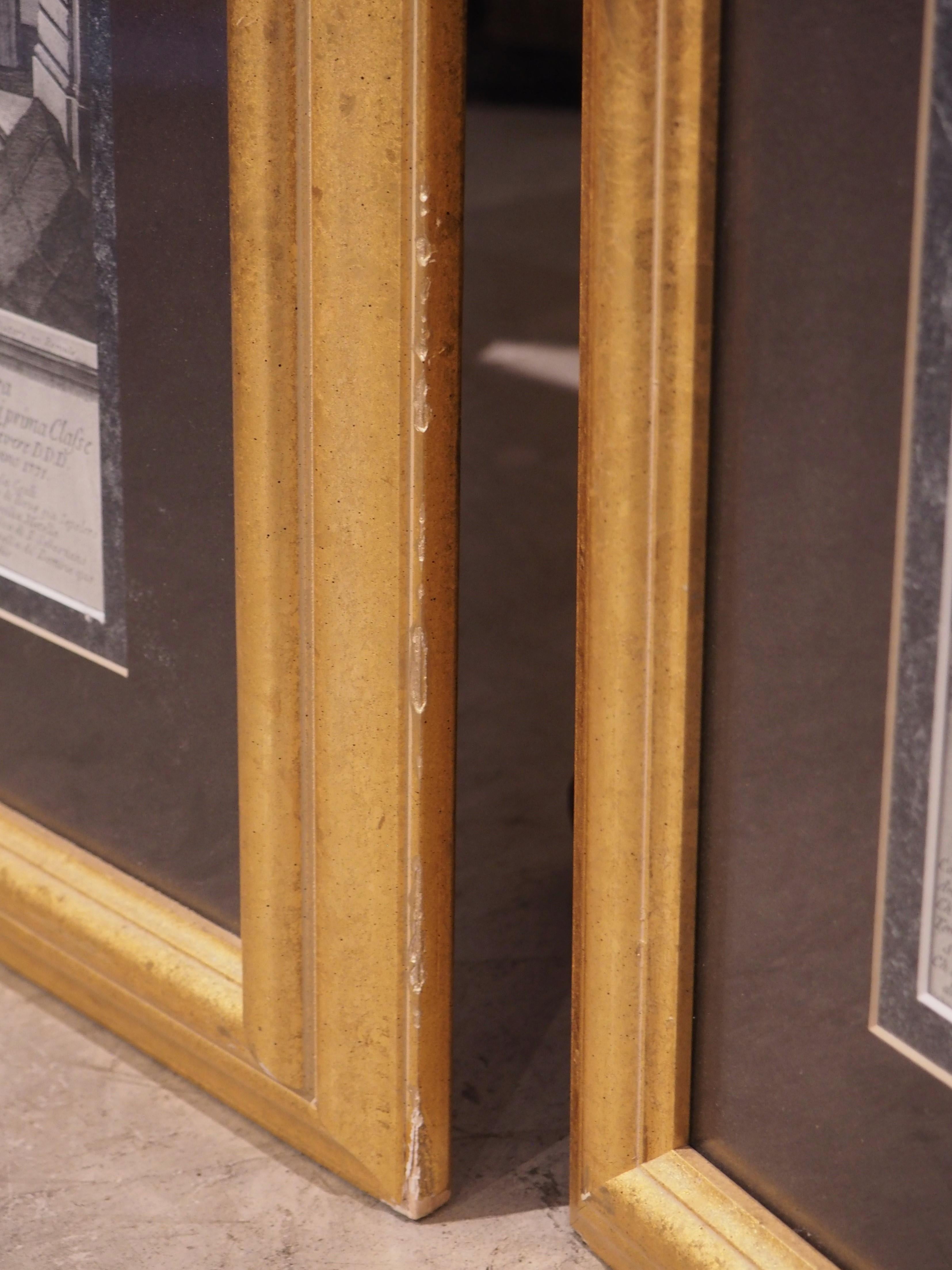 Pair of Prints of Roman Veduta Engravings in Giltwood Frames 6