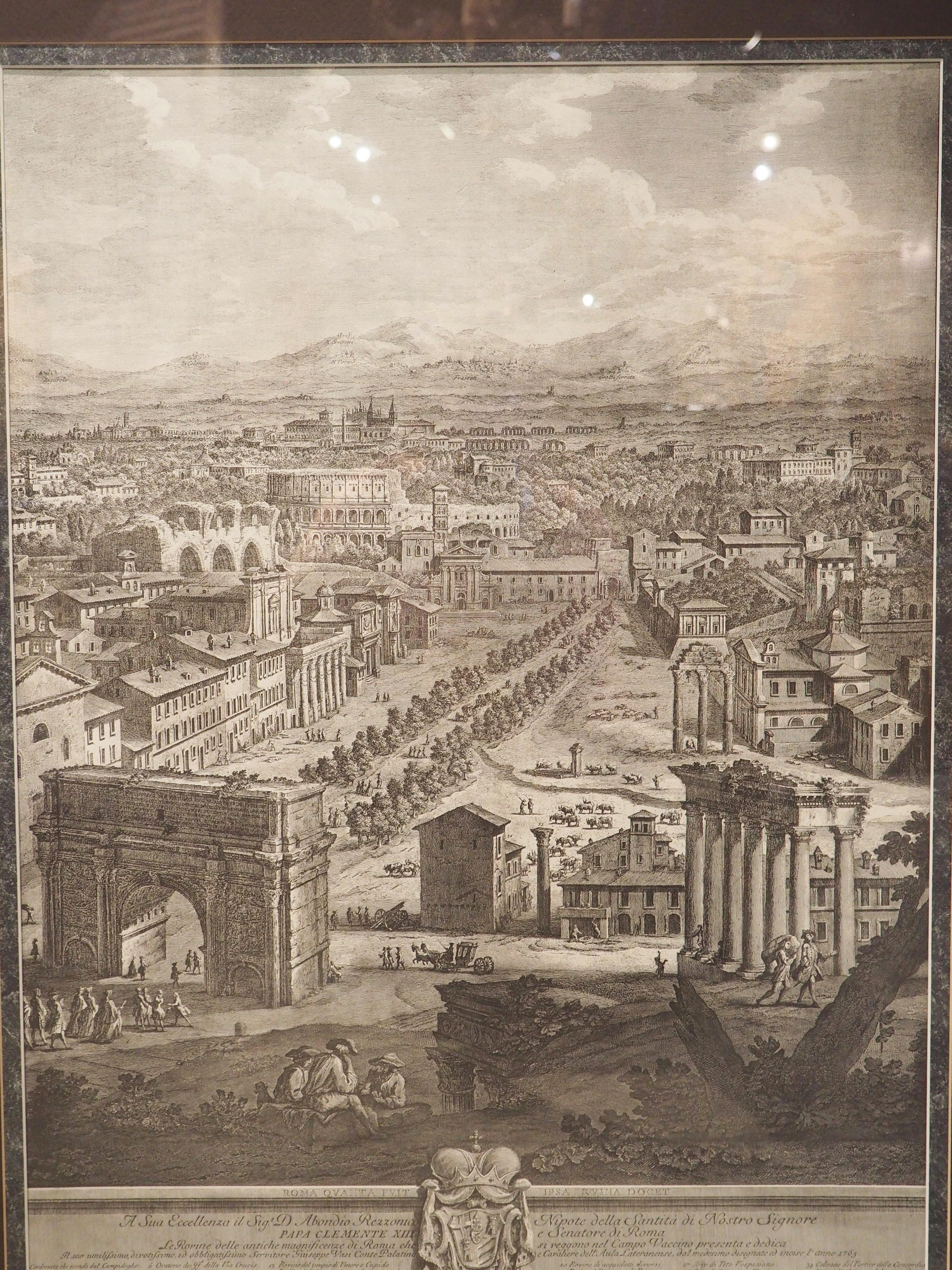 Pair of Prints of Roman Veduta Engravings in Giltwood Frames 8