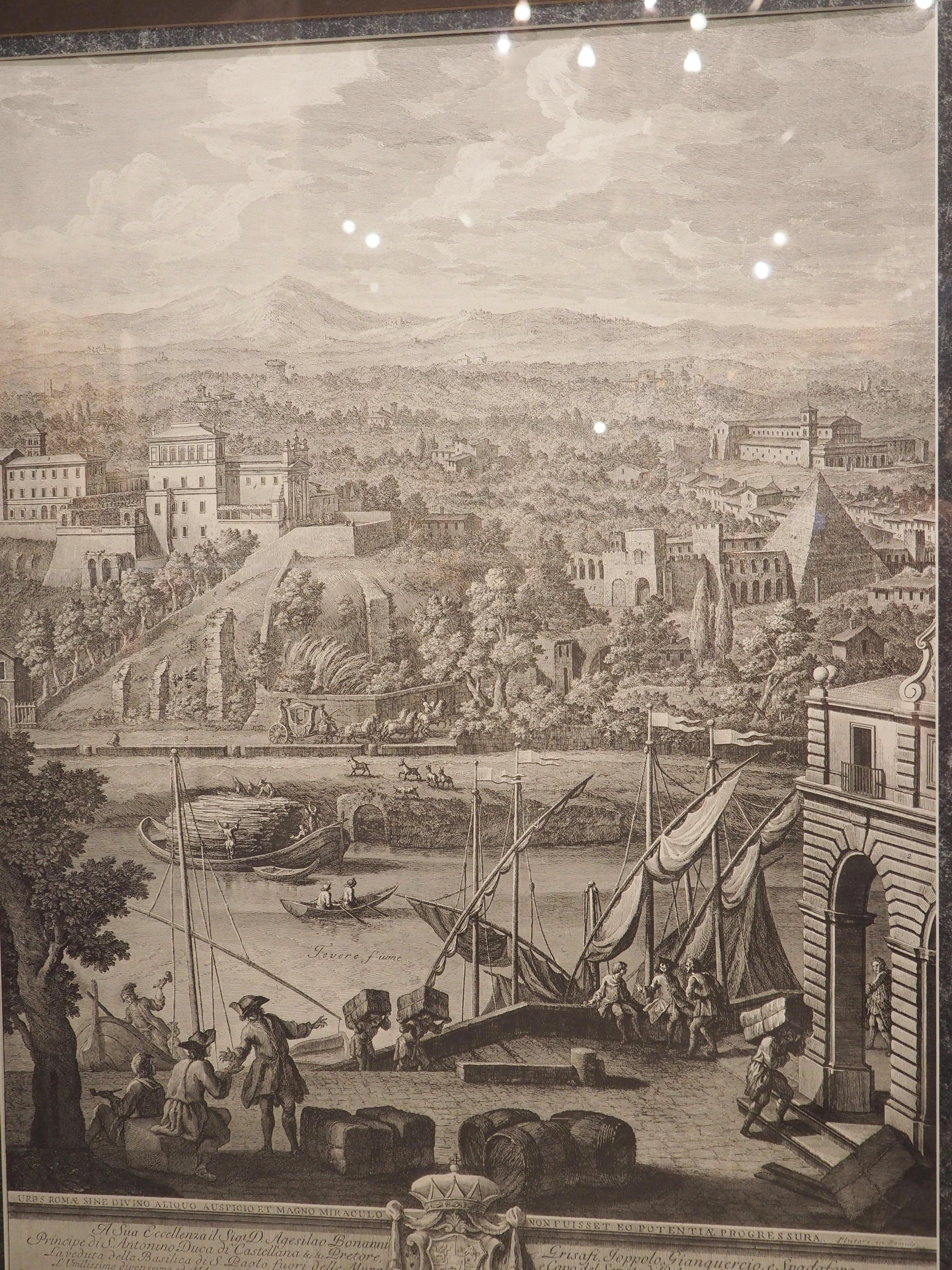 Pair of Prints of Roman Veduta Engravings in Giltwood Frames 9