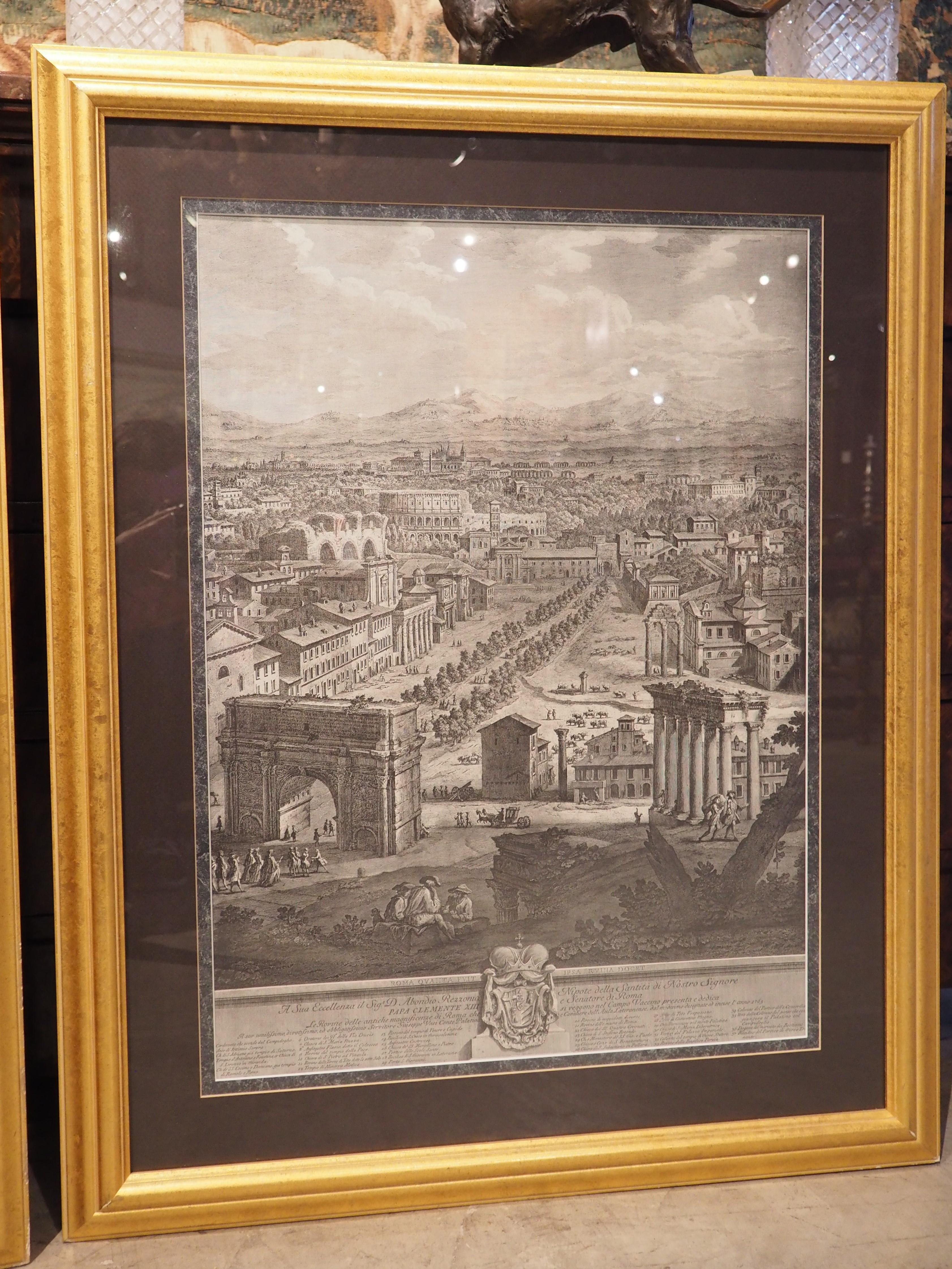 Pair of Prints of Roman Veduta Engravings in Giltwood Frames 12