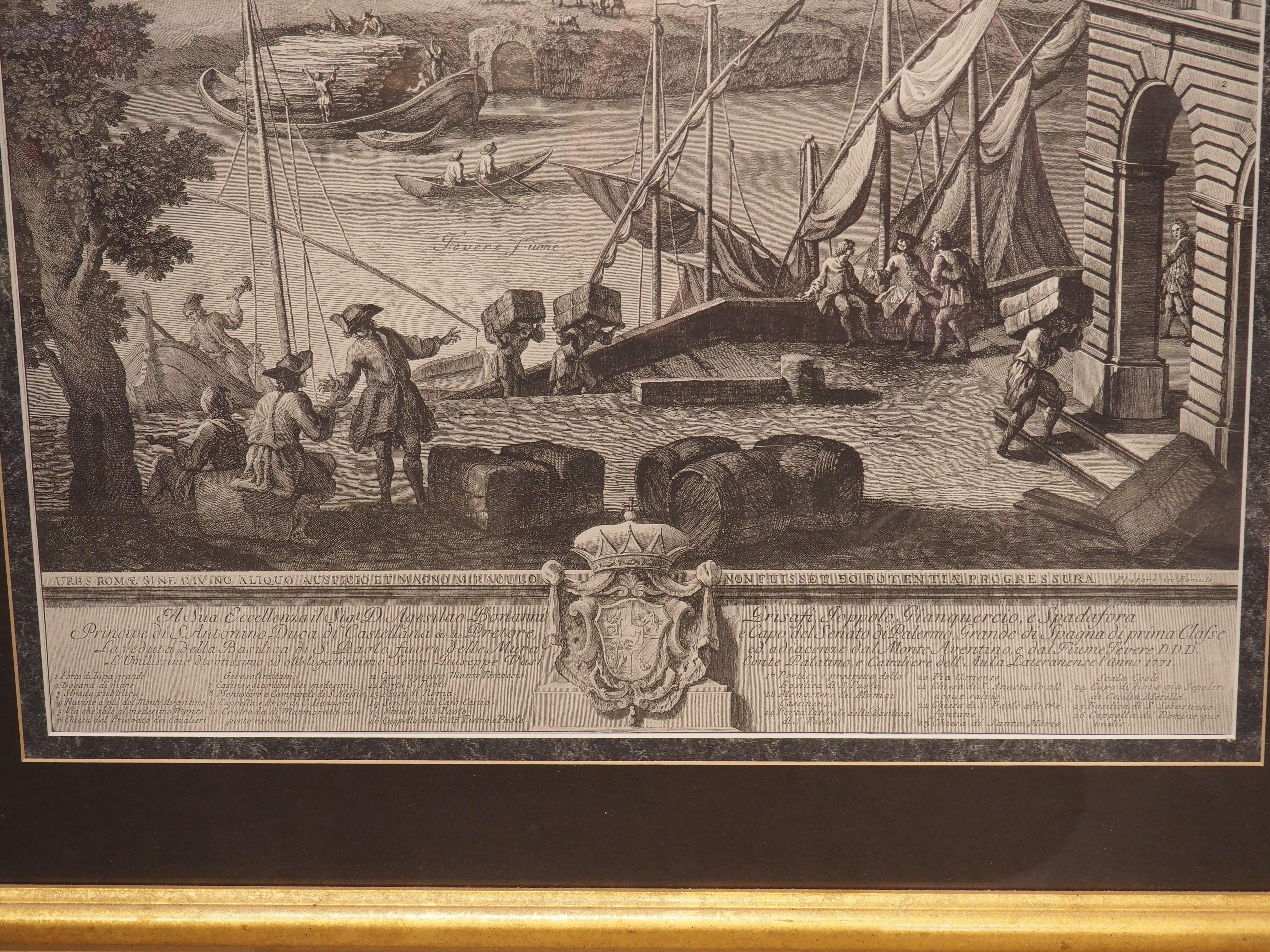 Pair of Prints of Roman Veduta Engravings in Giltwood Frames 13