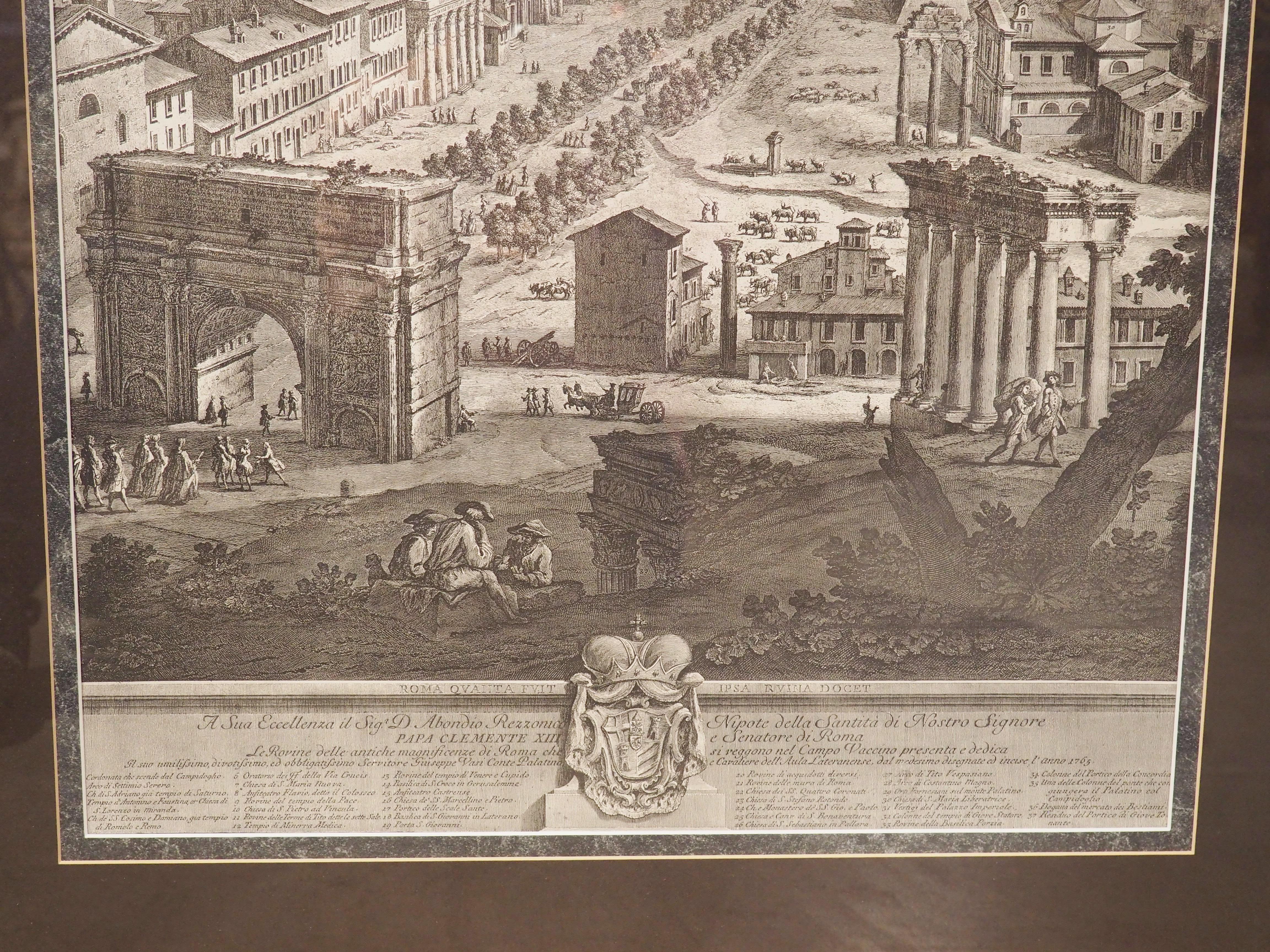 Pair of Prints of Roman Veduta Engravings in Giltwood Frames In Good Condition In Dallas, TX