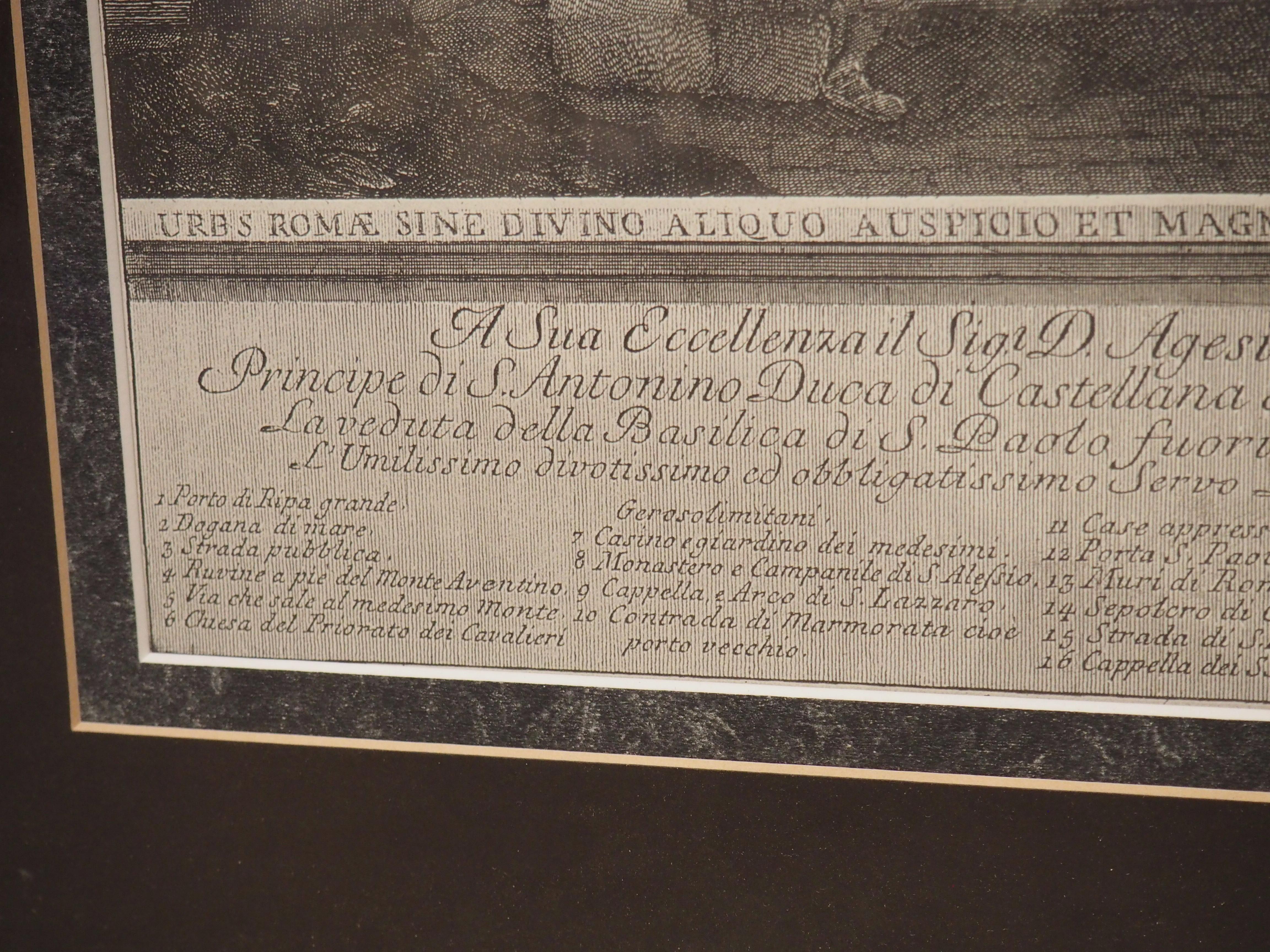 Wood Pair of Prints of Roman Veduta Engravings in Giltwood Frames