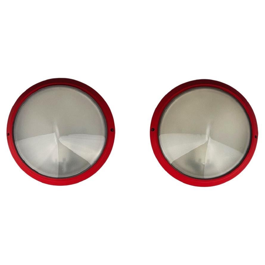 Paar Prisma "Serie Delta" Wand- oder Deckenleuchten, 1970er Jahre Italien