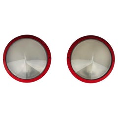 Paar Prisma "Serie Delta" Wand- oder Deckenleuchten, 1970er Jahre Italien