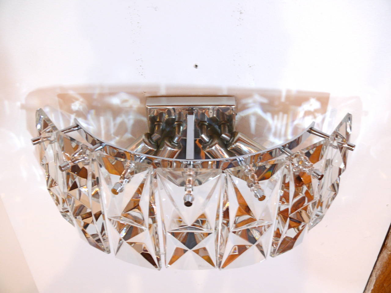 Pareja de Apliques de Cristal Prismático de Kindeley siglo XX en venta