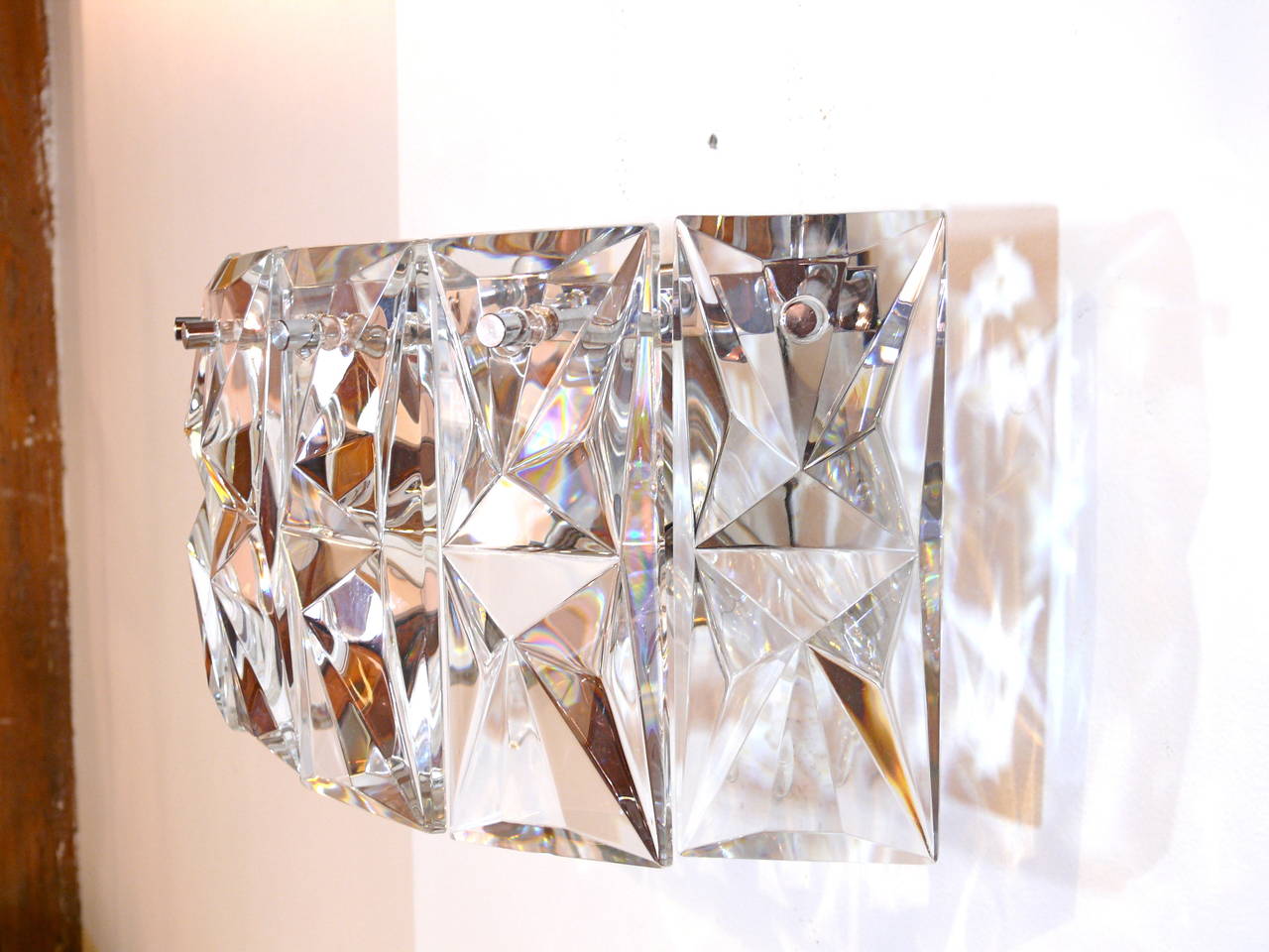 Pair of Prismatic Glass Sconces by Kindeley For Sale 2