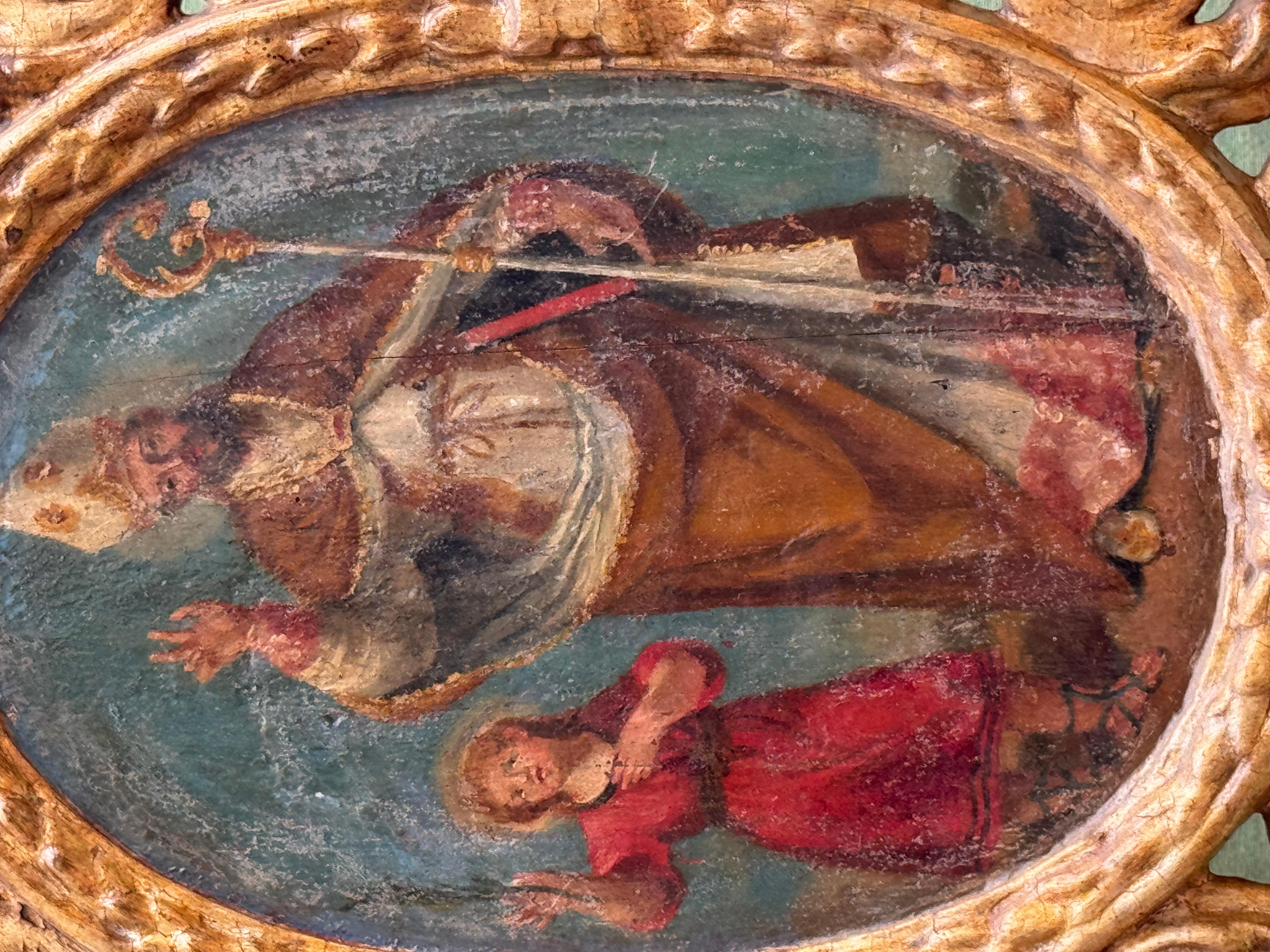 Pair of Processional Reliquaries with Double-Sided Paintings Spain 18th Century For Sale 3