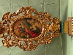 Paar Prozessionsreliquiare mit doppelseitiger Bemalung Spanien 18. Jahrhundert