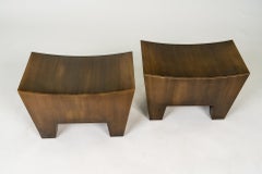 Paire de tabourets Promemoria en bronze