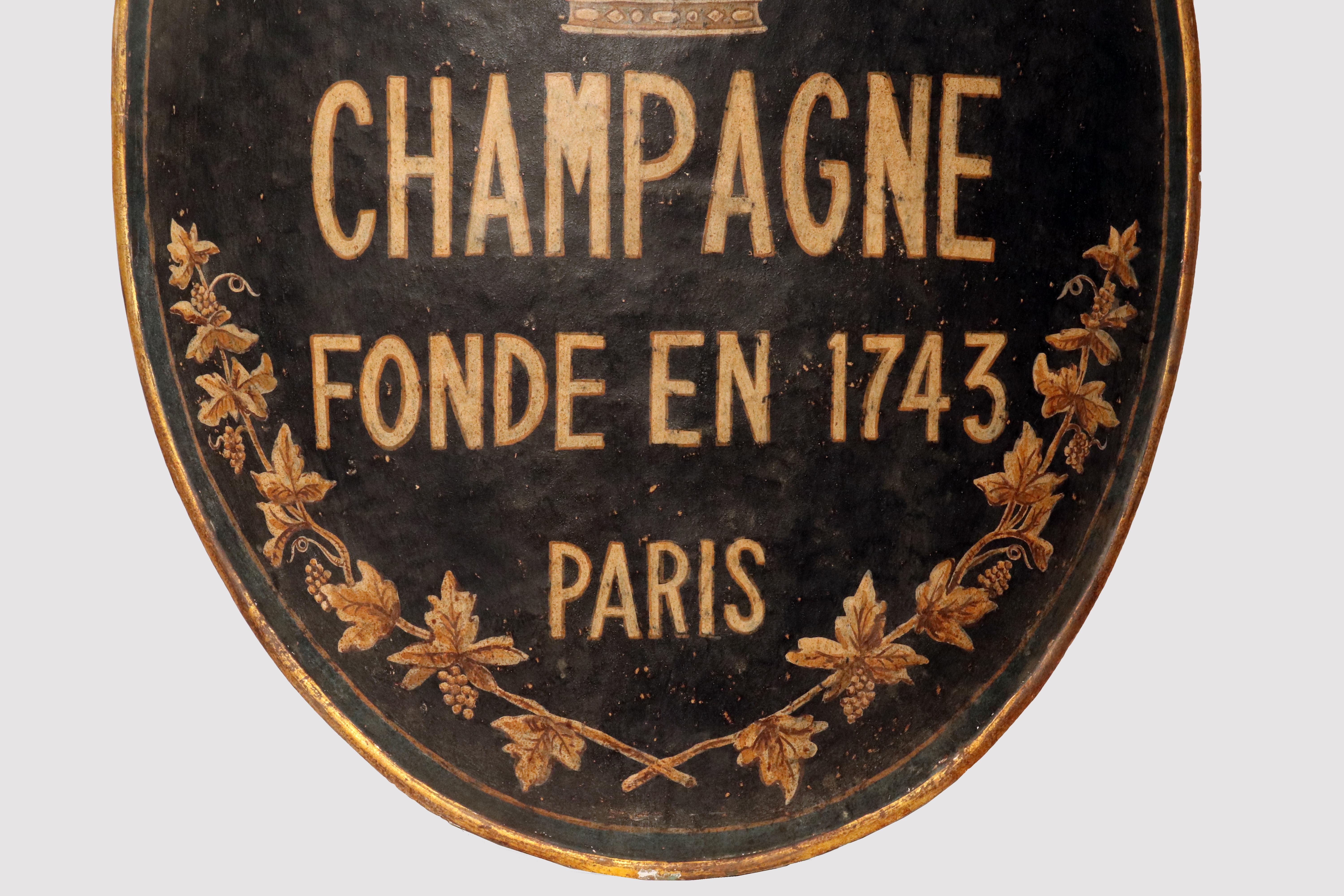 Ein Paar Werbeschilden von Champagner Moet Et Chandon, Frankreich 1800. 4