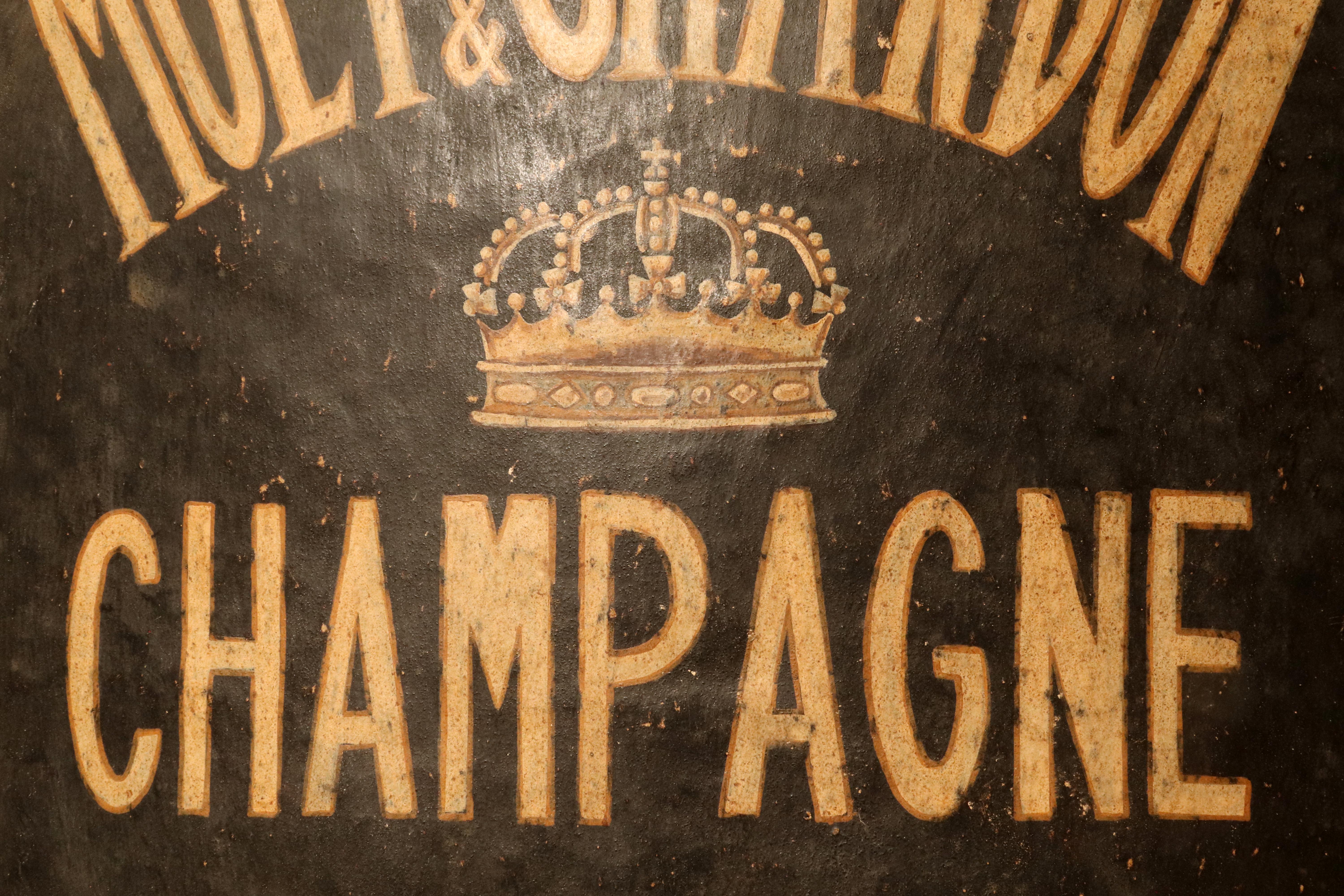 Ein Paar Werbeschilden von Champagner Moet Et Chandon, Frankreich 1800. 5