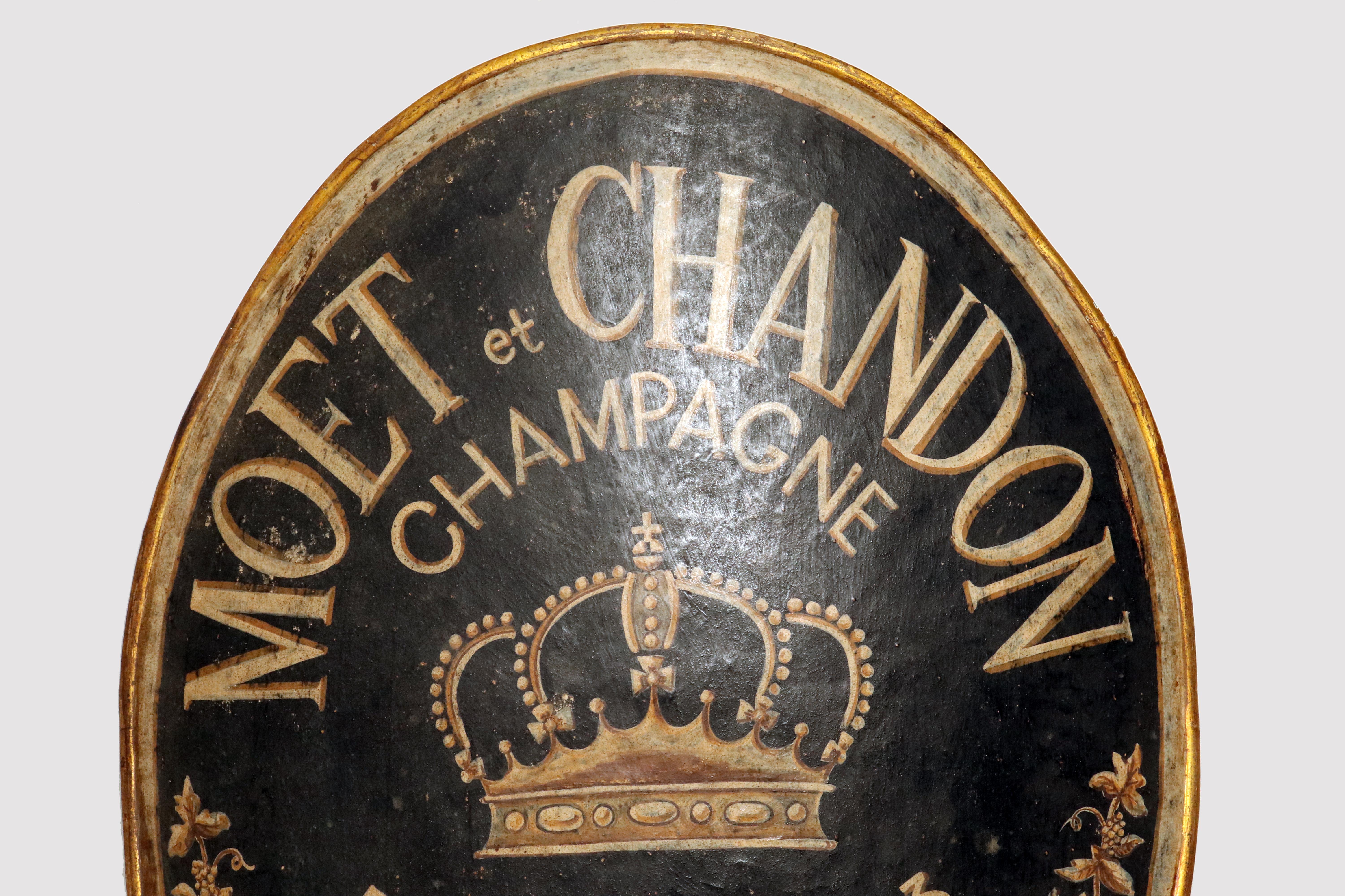 Ein Paar Werbeschilden von Champagner Moet Et Chandon, Frankreich 1800. (Französisch)