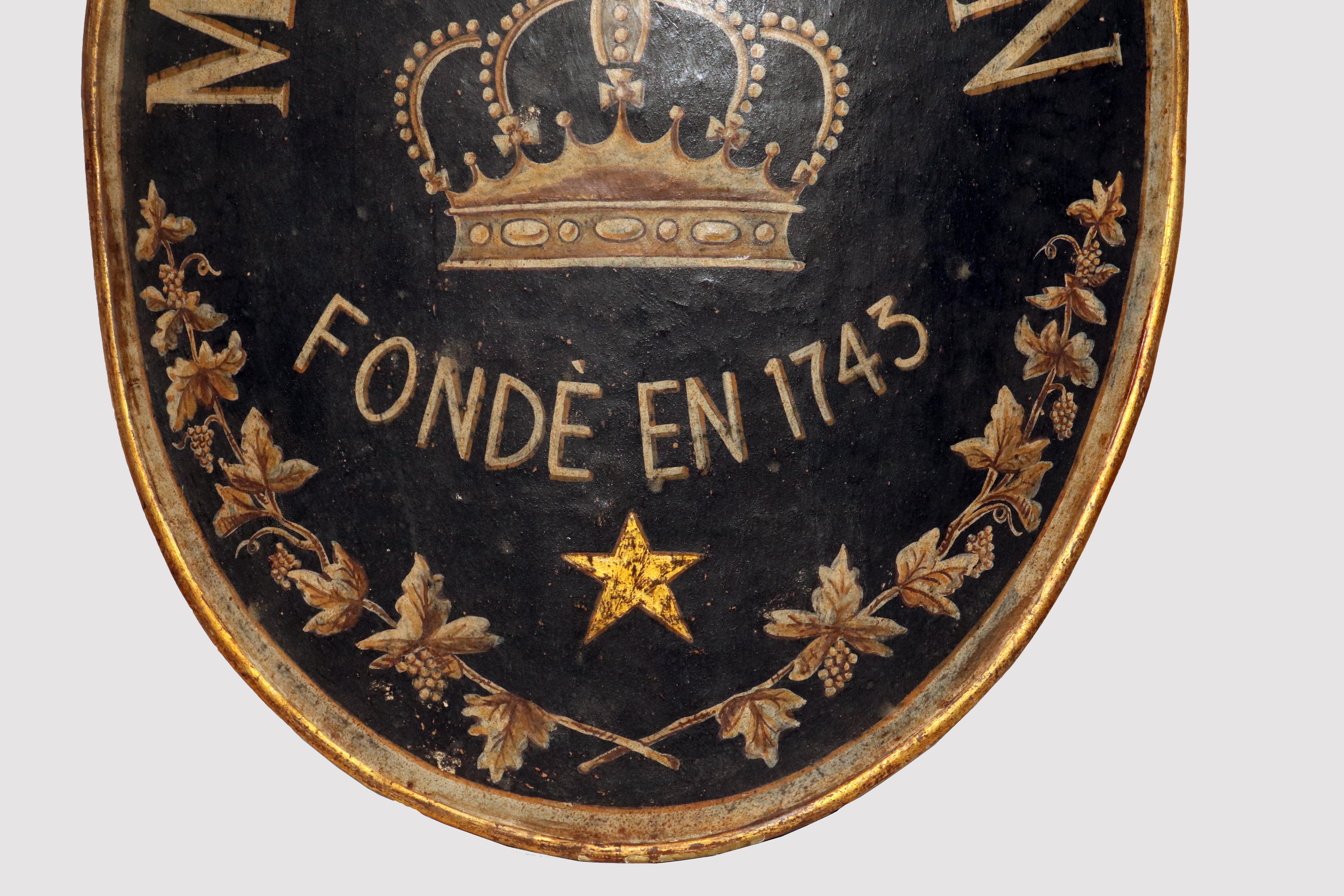 Ein Paar Werbeschilden von Champagner Moet Et Chandon, Frankreich 1800. im Zustand „Gut“ in Milan, IT