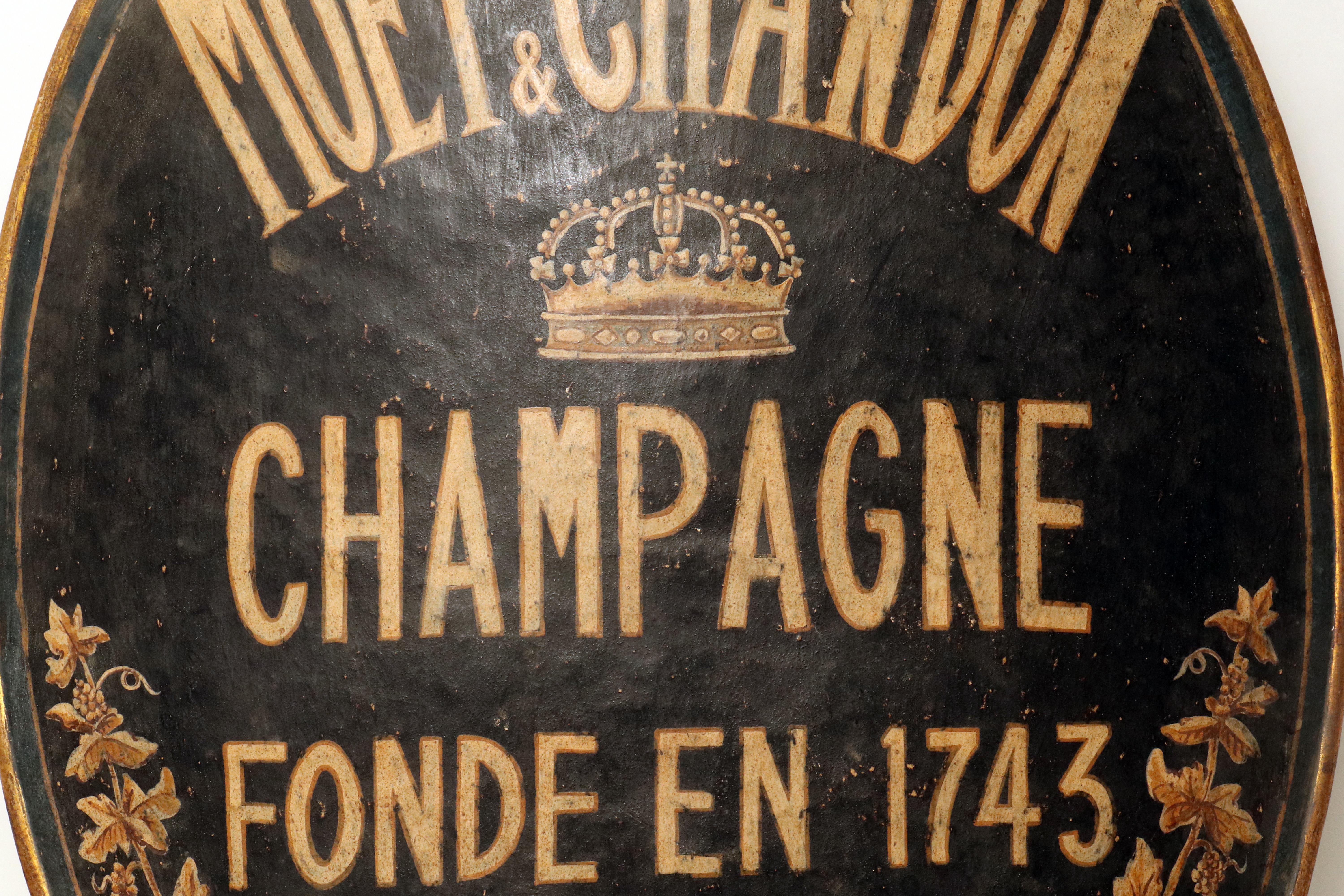 Ein Paar Werbeschilden von Champagner Moet Et Chandon, Frankreich 1800. 3