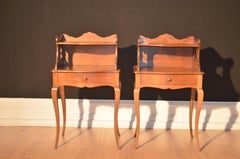 Pair of Provencal Nightstands in Walnut with Raised in 1925