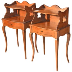 Pair of Provencal Nightstands in Walnut with Raised in 1925
