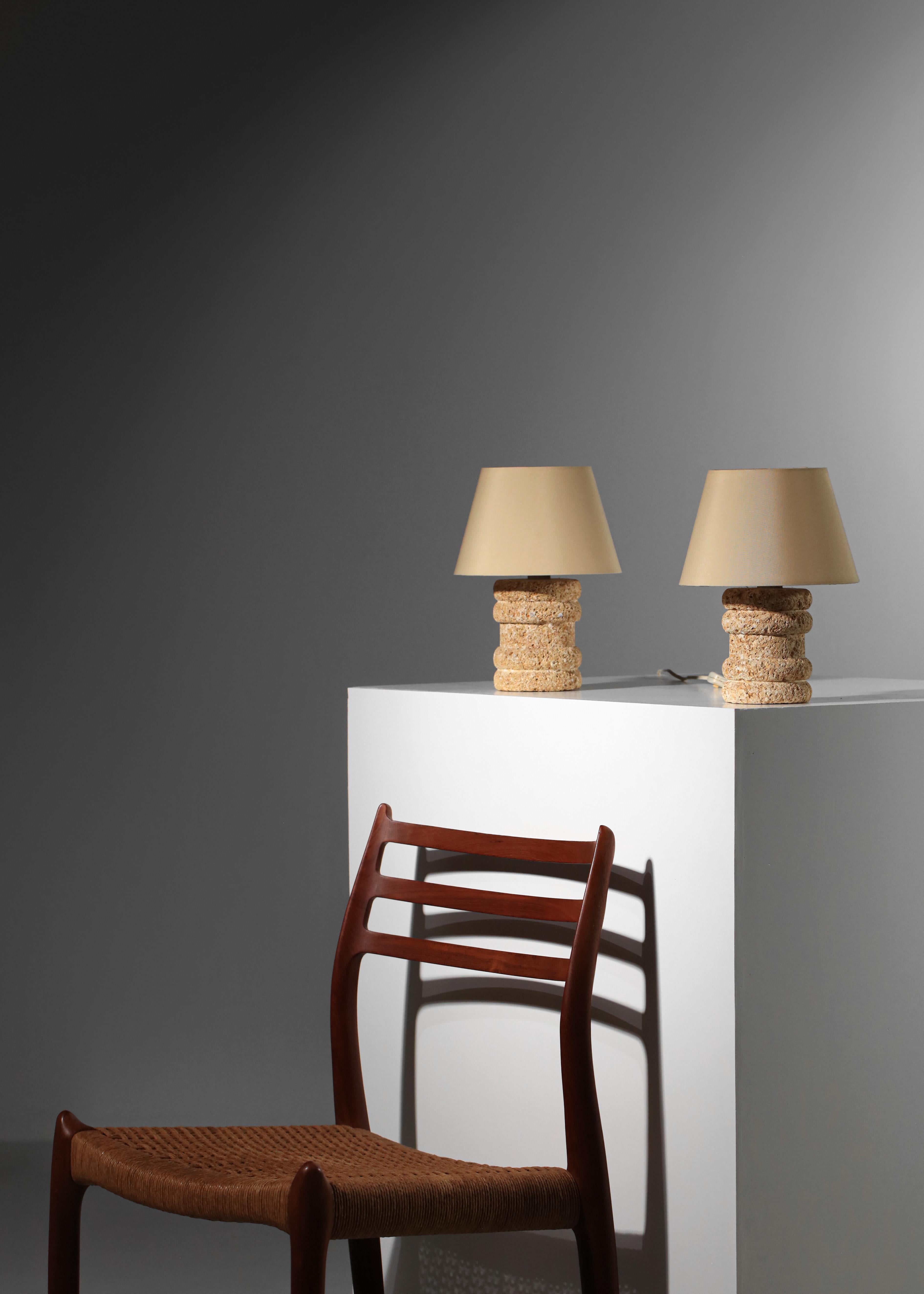 pair of Provencal stone bedside lamps in the Albert Tormos style 2