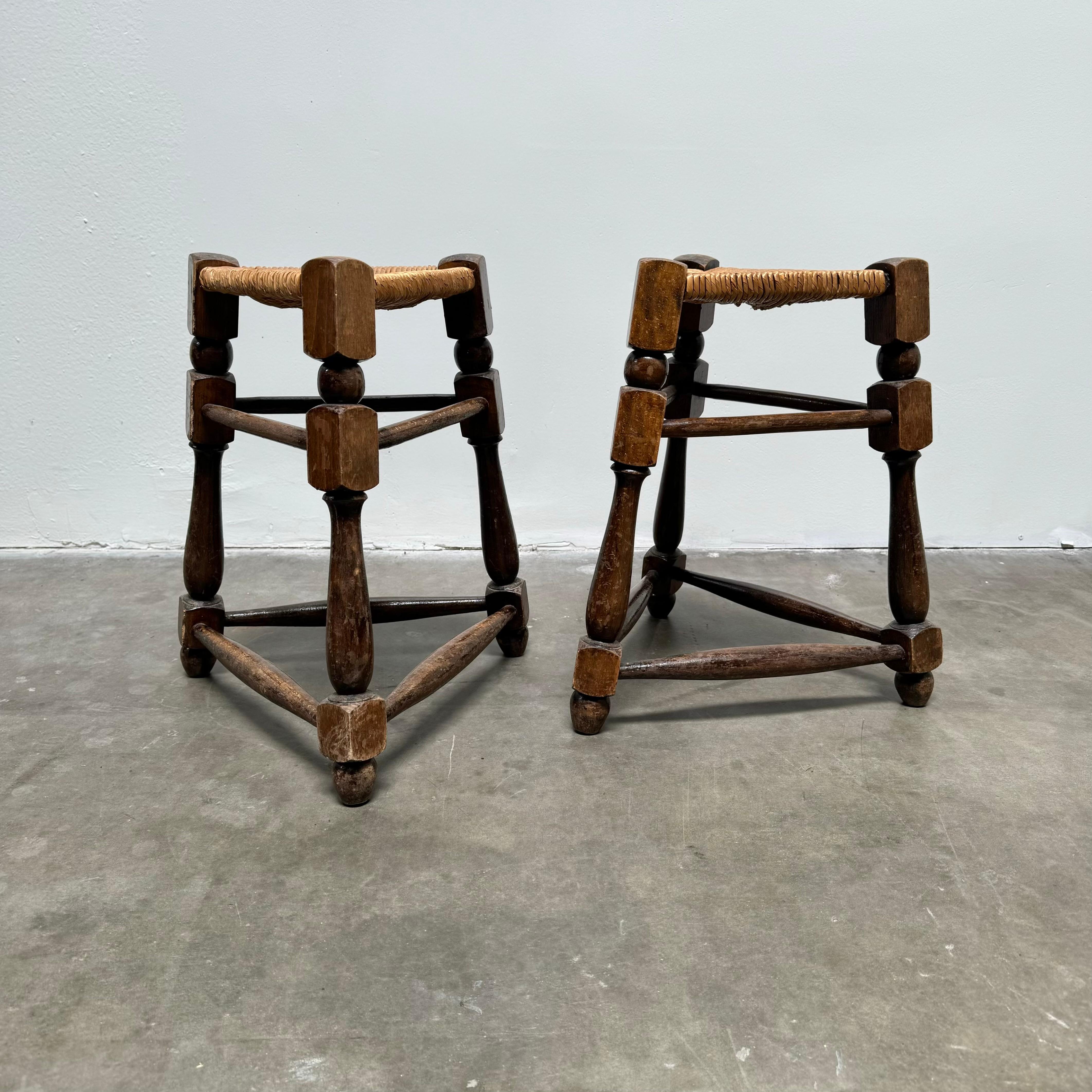Mid-Century Modern Paire de tabourets Tabouret Charles Dudouyt, 1950 France