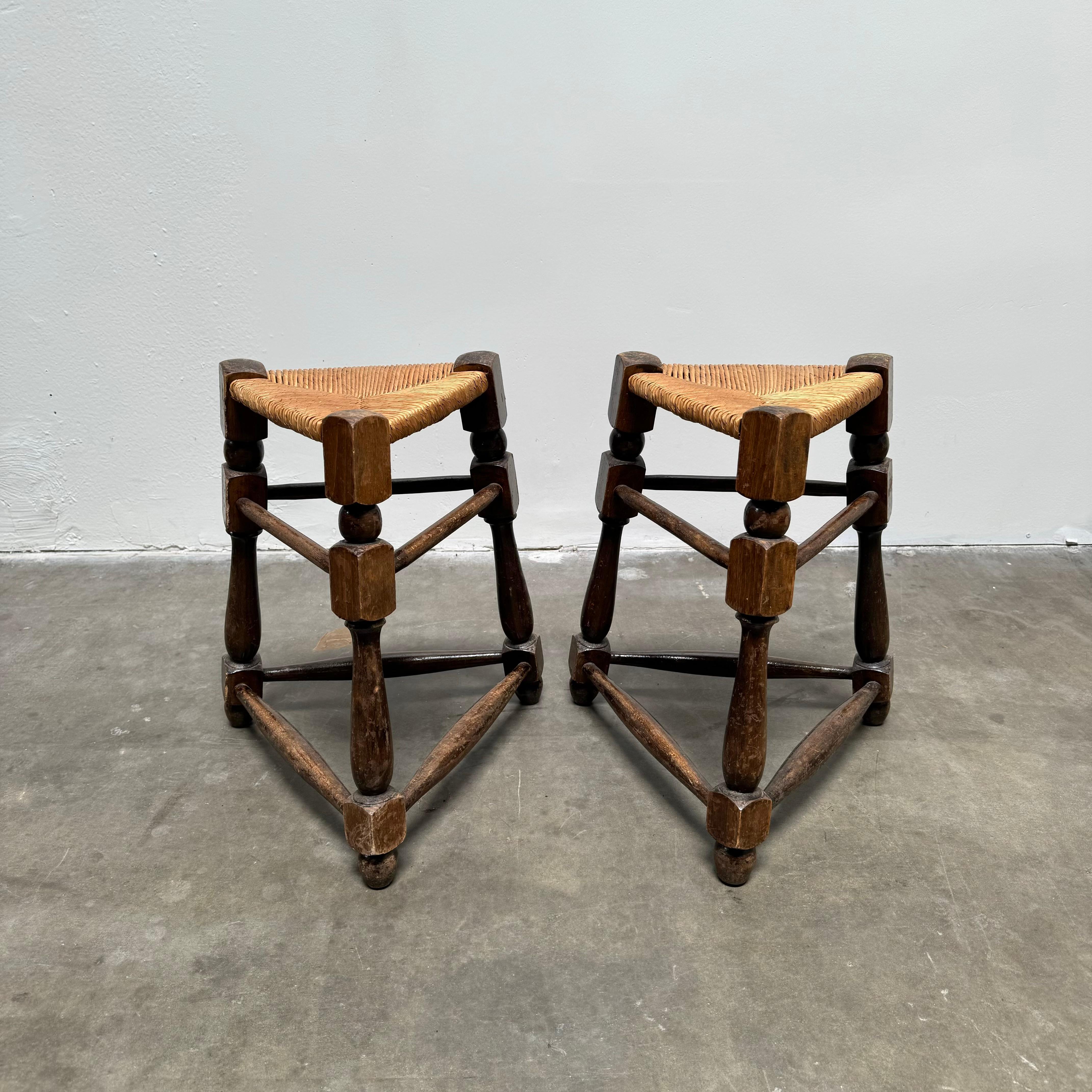 Français Paire de tabourets Tabouret Charles Dudouyt, 1950 France