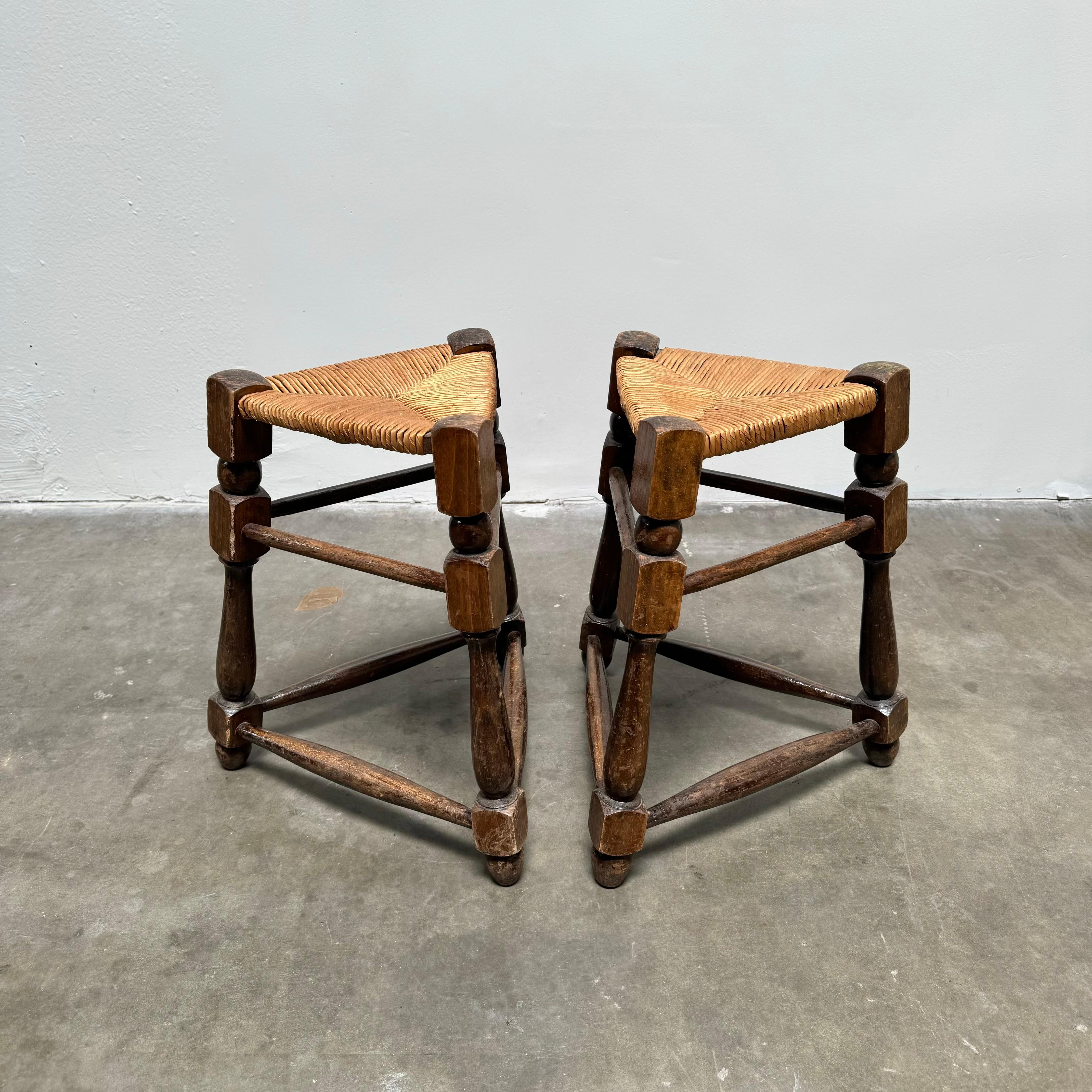 Tourné Paire de tabourets Tabouret Charles Dudouyt, 1950 France