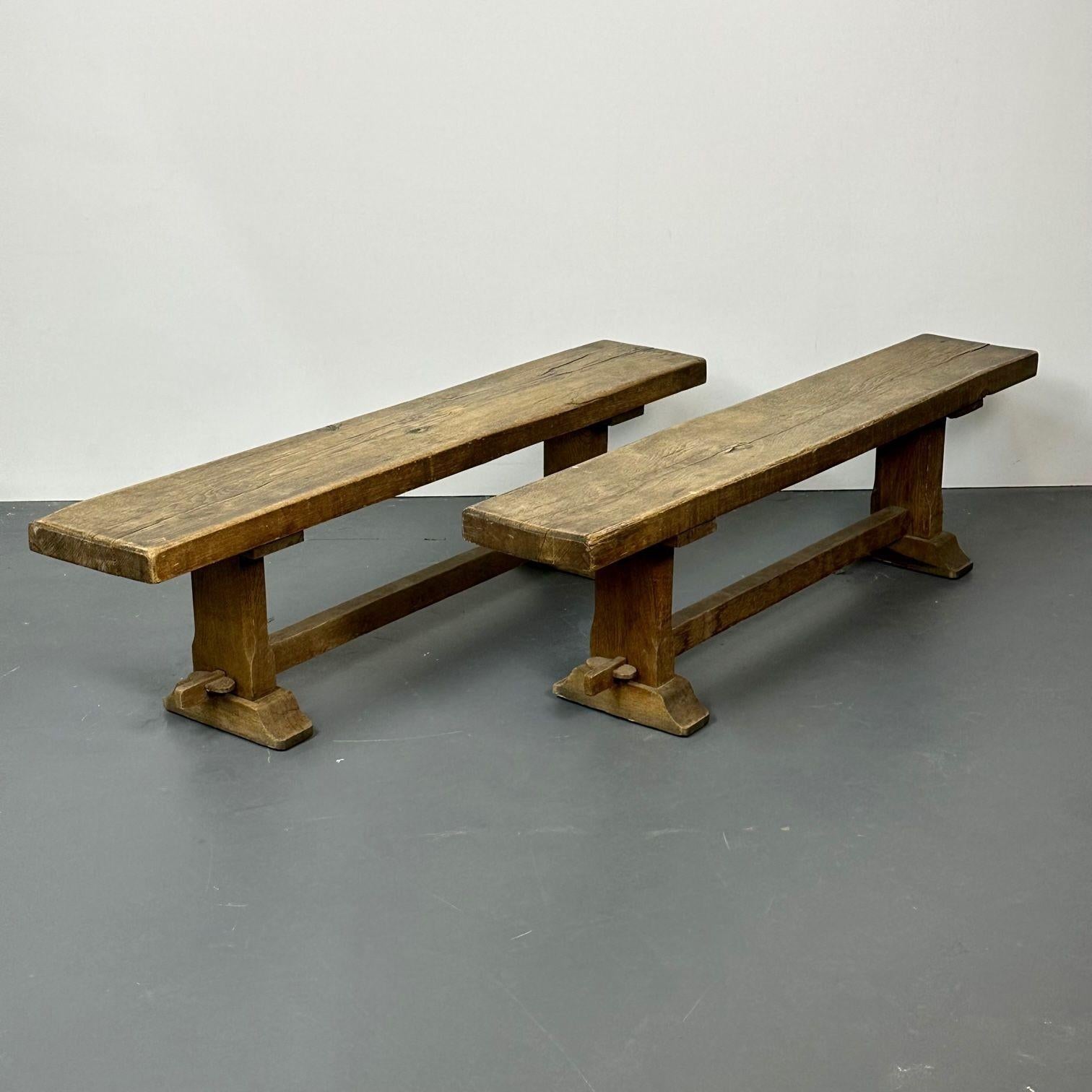 Pair of Provincial French Mid-Century Modern Patinated Elm benches, Farmhouse

Beautifully patinated elm wood on this pair of provincial pre mid-century French benches.

A stunning example to place around any farm table or modern eating area.