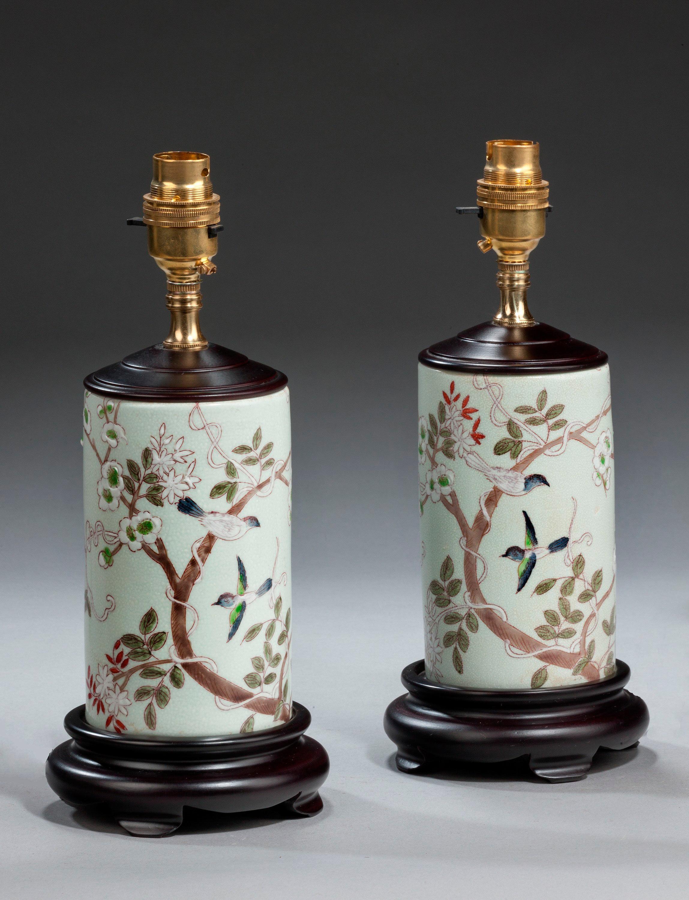 Pair of Prunus Blossom Lamps In Good Condition In Peterborough, Northamptonshire