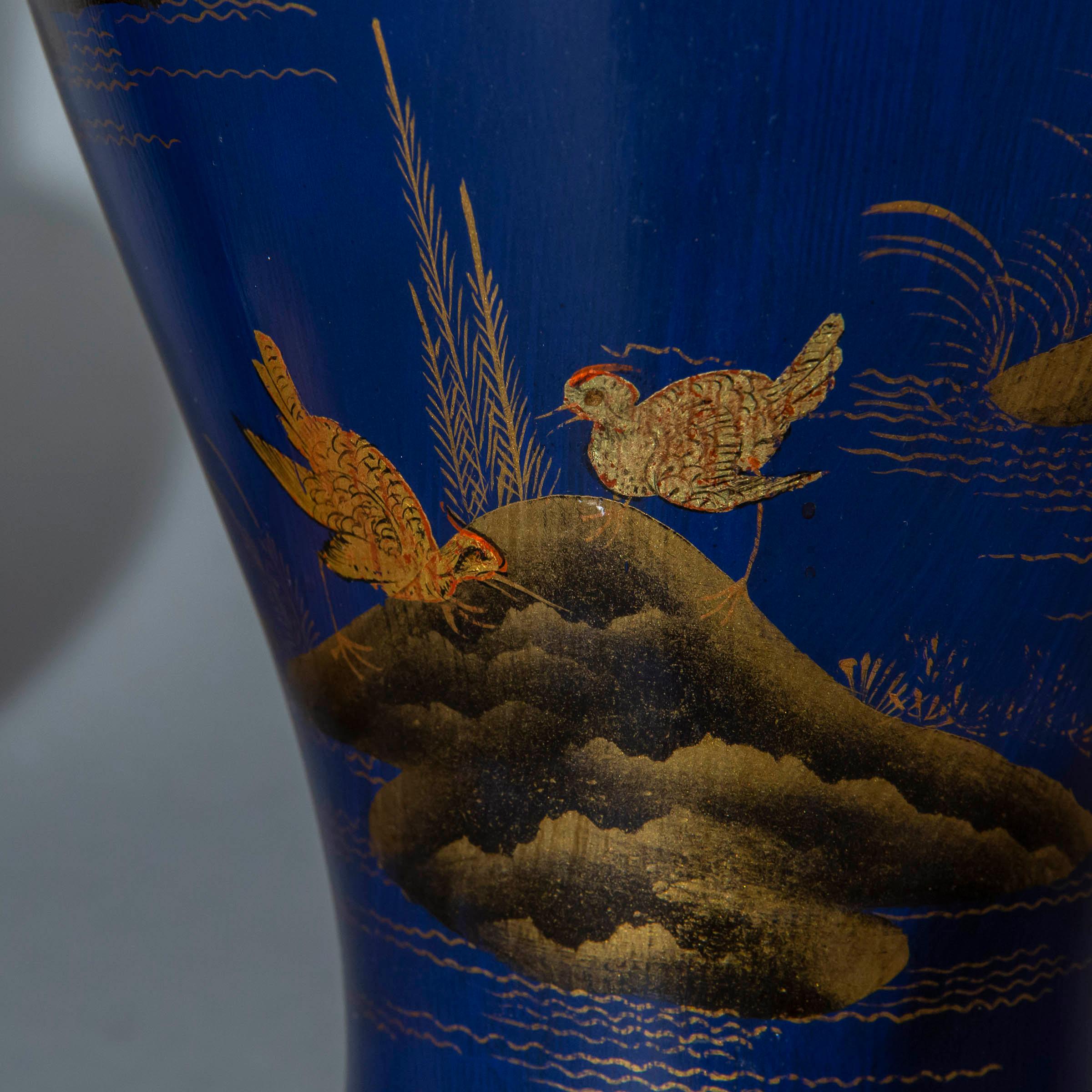 Paire de lampes à vase bleu de style Chinoiserie prussienne en vente 3