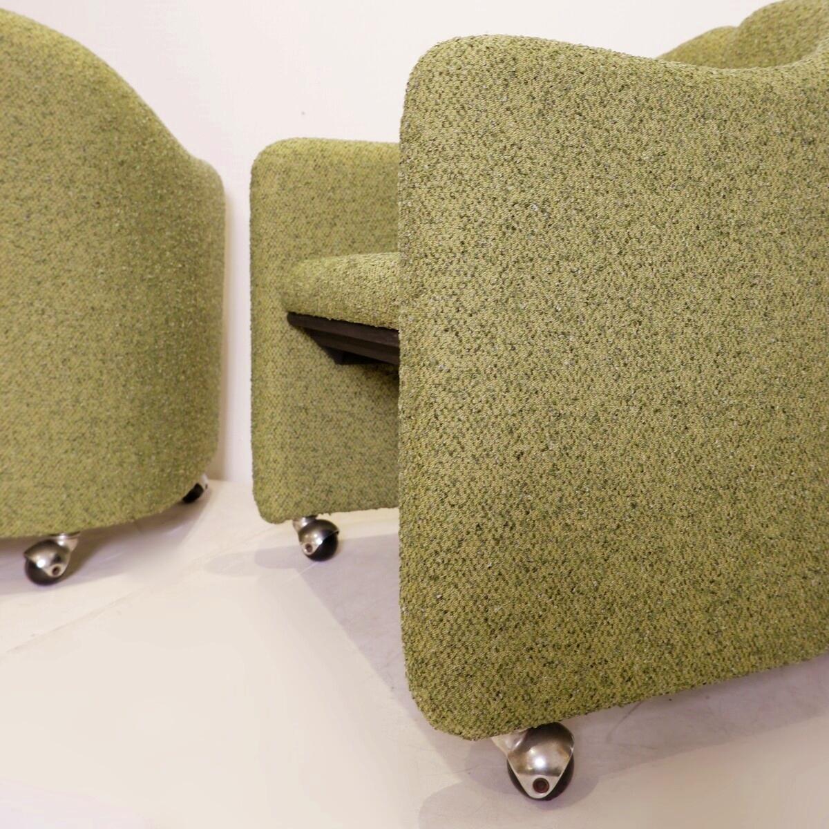 Pareja de Sillones PS142 de Eugenio Gerli para Tecno, años 60 - Tapicería Nueva en venta 5